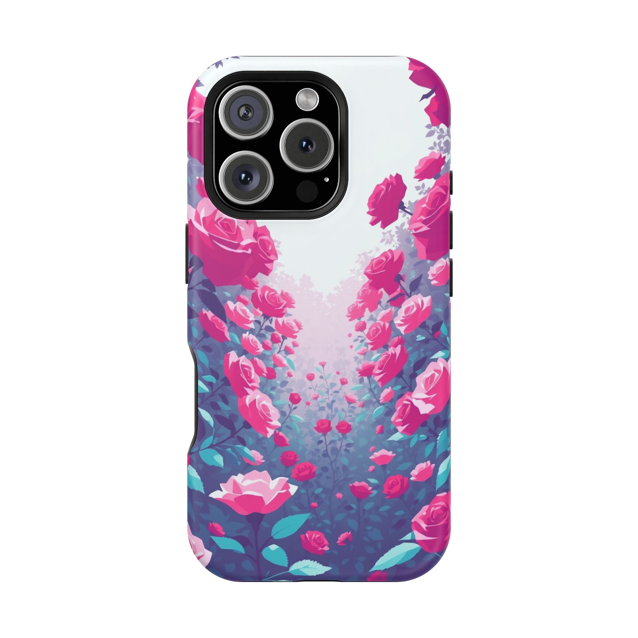 iPhone Cyan And Magenta Rose Garden Slim Everyday Designer Case · iPhone Case