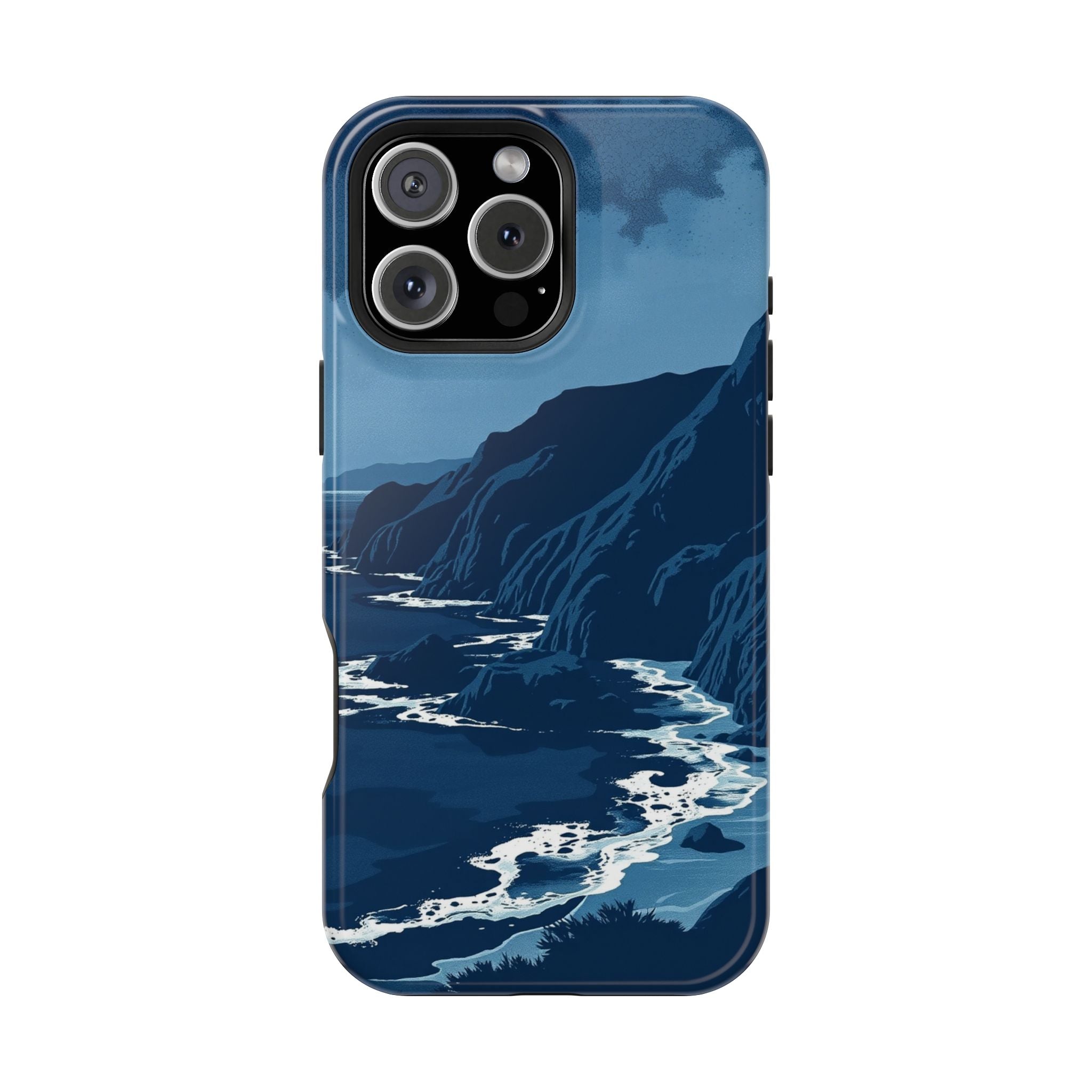 iPhone Midnight Blue And Silver Hibiscus Coast Carry Case Slim Snap Case · iPhon