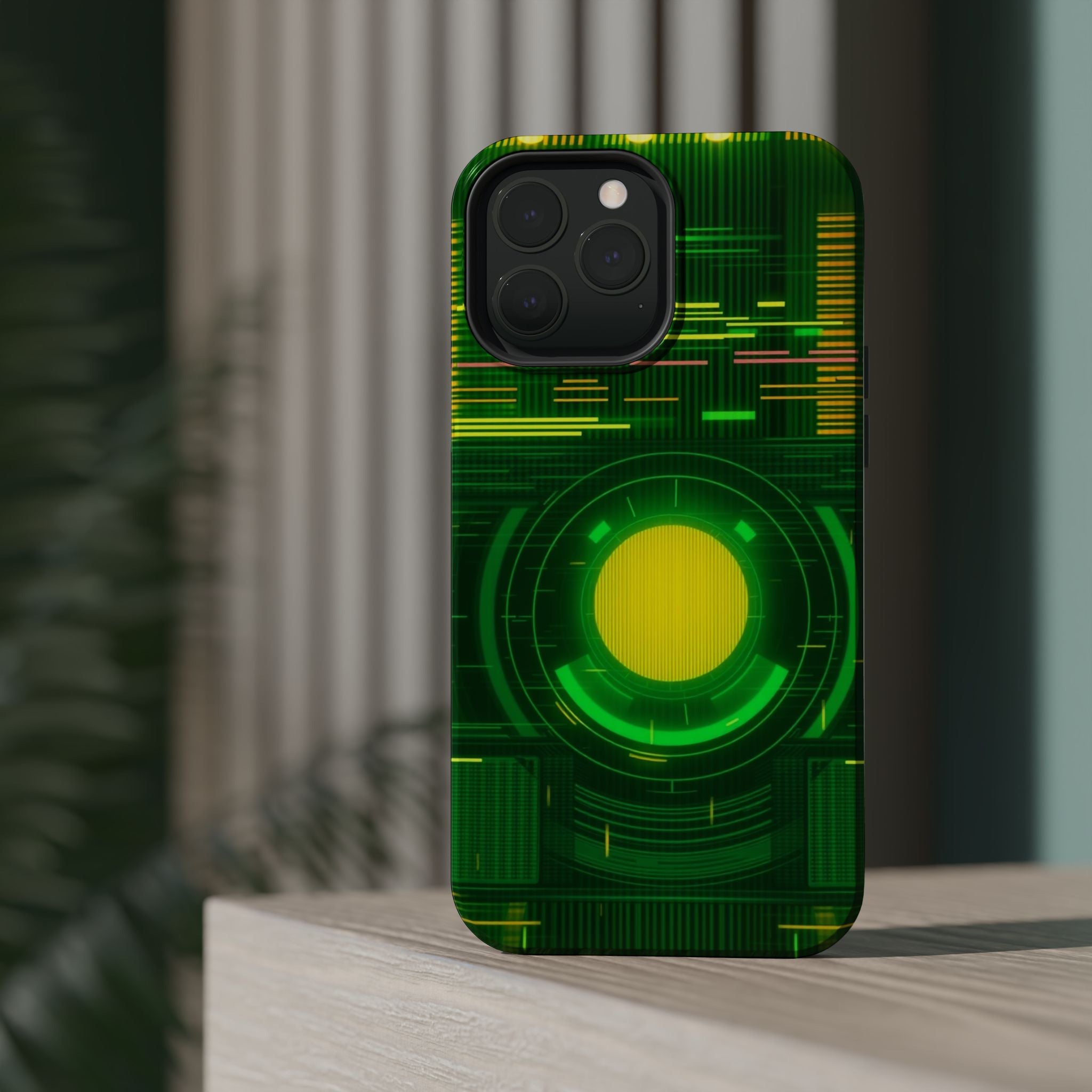 iPhone Emerald Green And Gold VHS Static Slim Everyday Designer Case · iPhone Ca