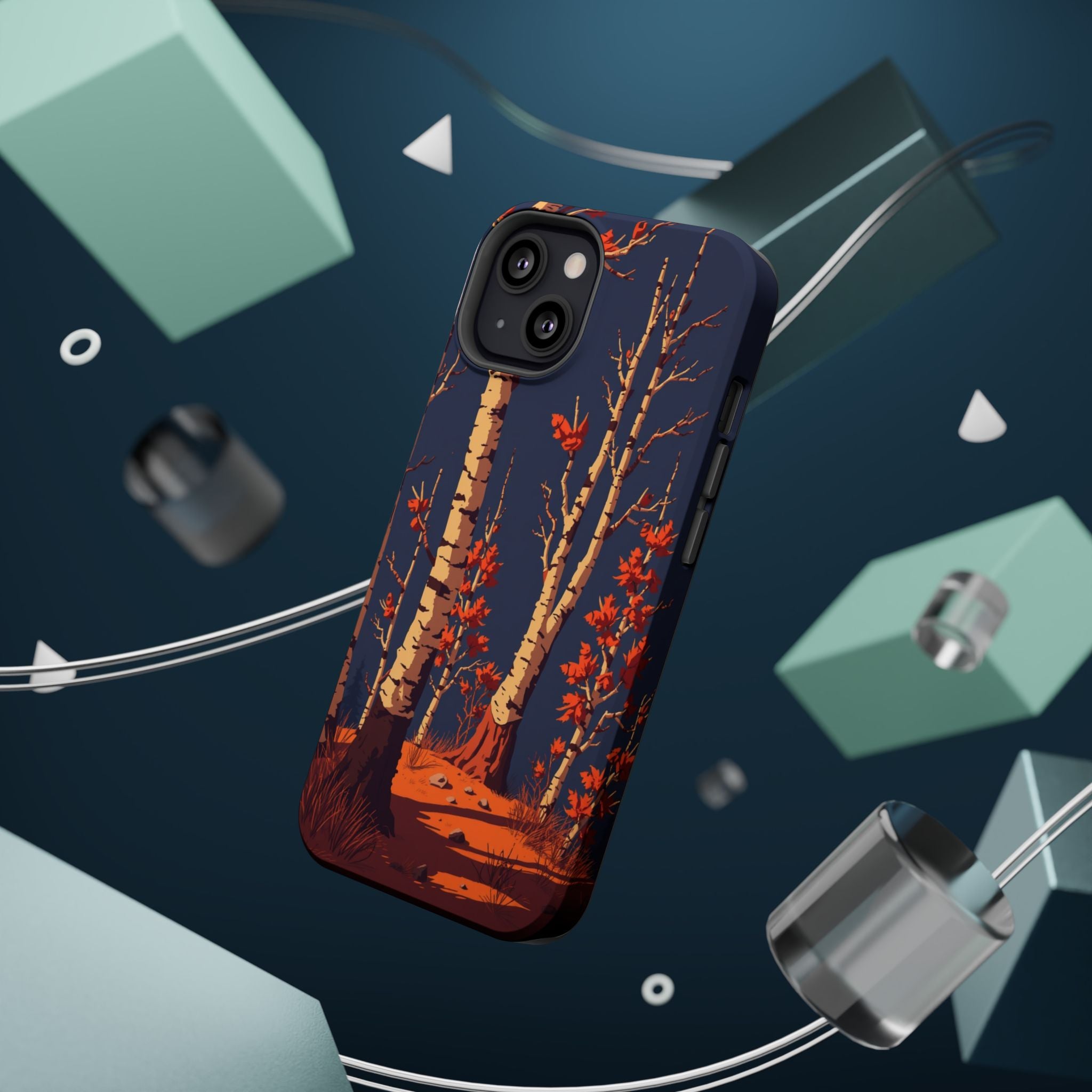 iPhone Birch Grove Pixel Art -Bit Bold Modern Everyday Snap Case · iPhone Case