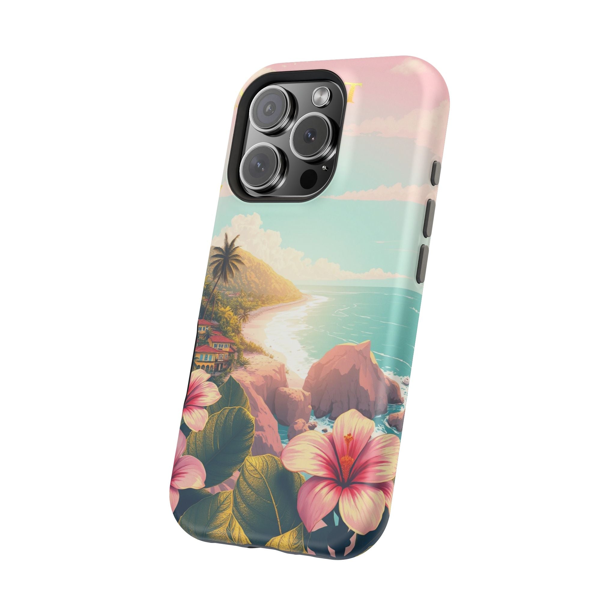 iPhone Mint And Blush Hibiscus Coast Slim Everyday iPhone 14 Designer · iPhone C