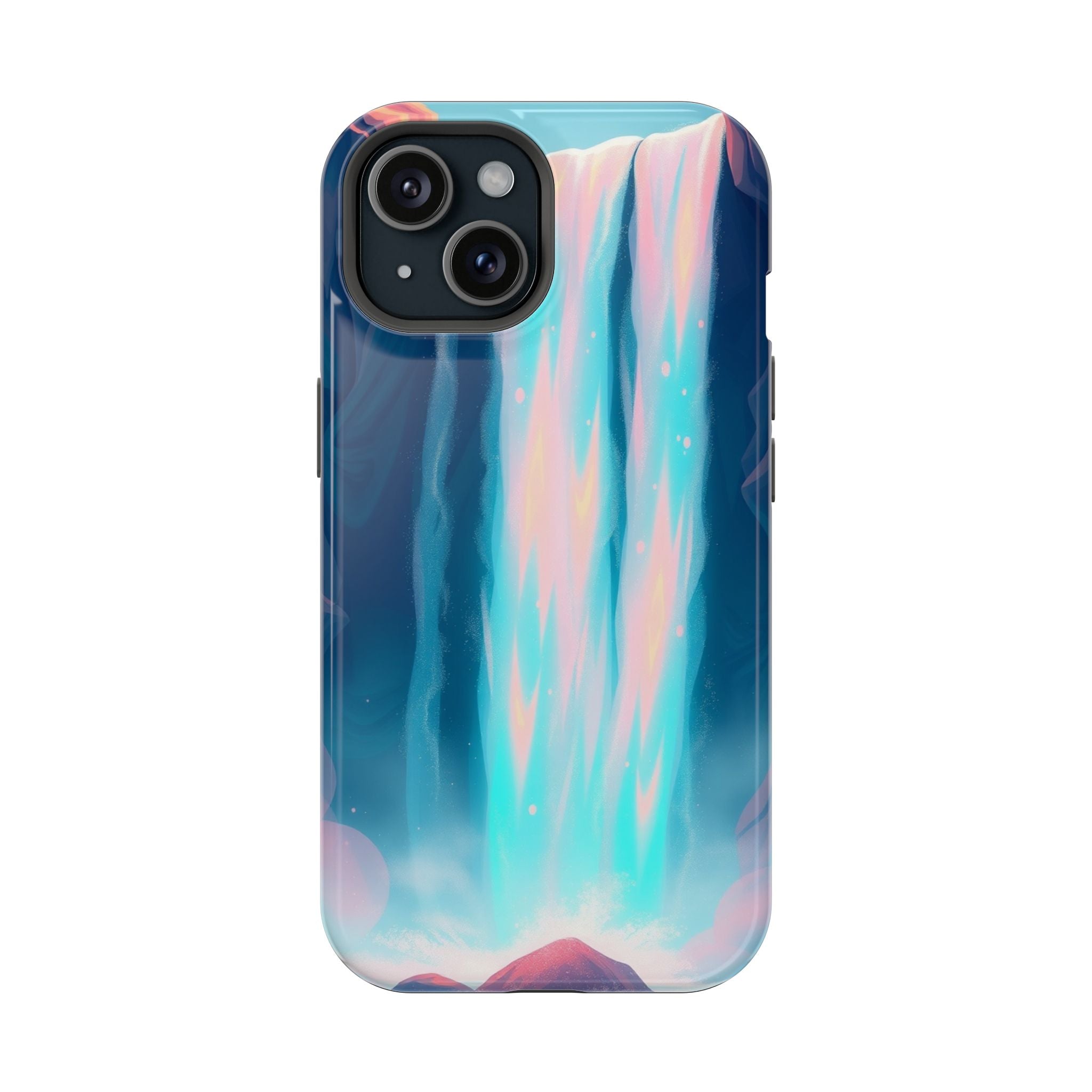 iPhone Teal And Coral Waterfall Mist Slim Everyday Designer Case · iPhone Case