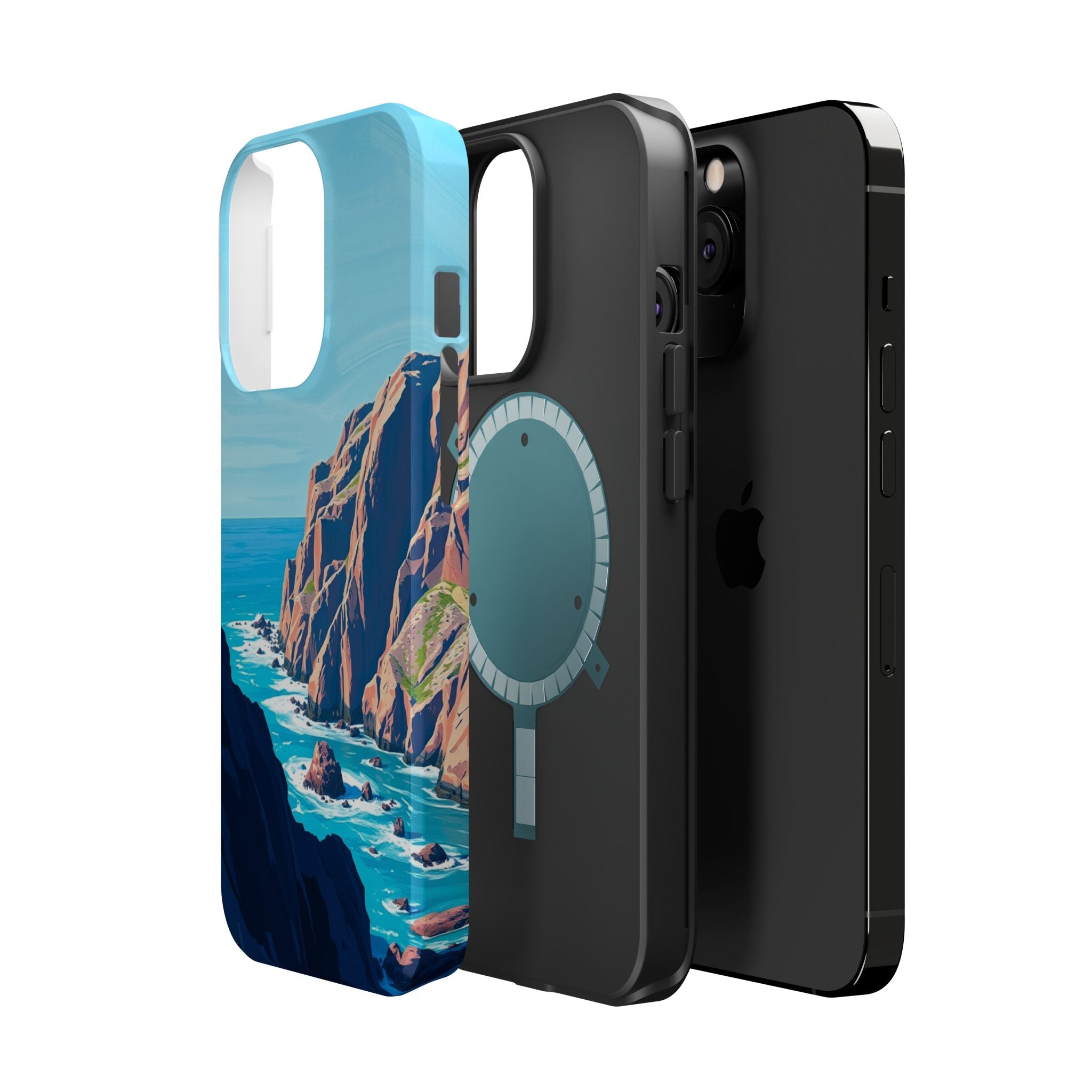 iPhone Rocky Coastline Oil Painting Impressionist iPhone Clean Minimal · iPhone
