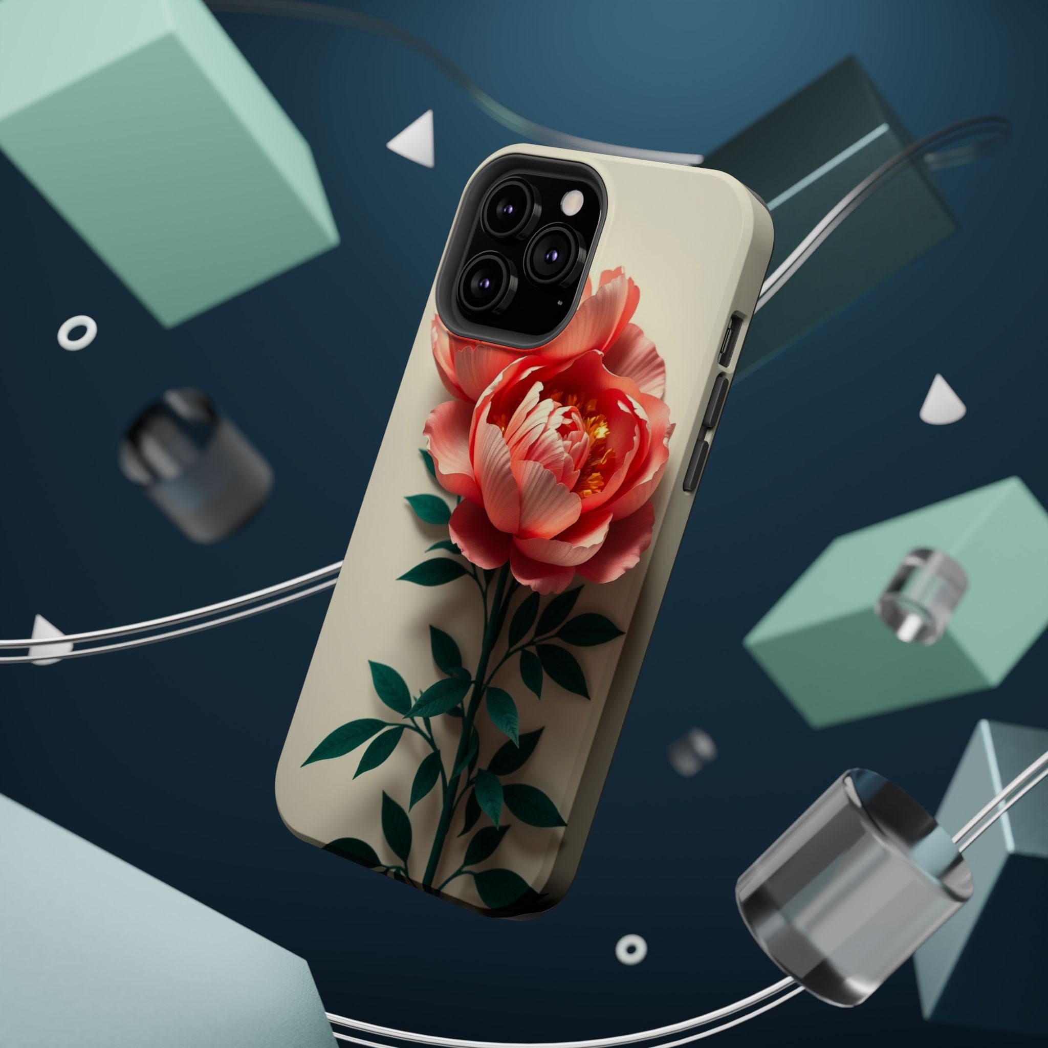 iPhone Emerald Green And Gold Peony Bouquet Slim iPhone Everyday · iPhone Case