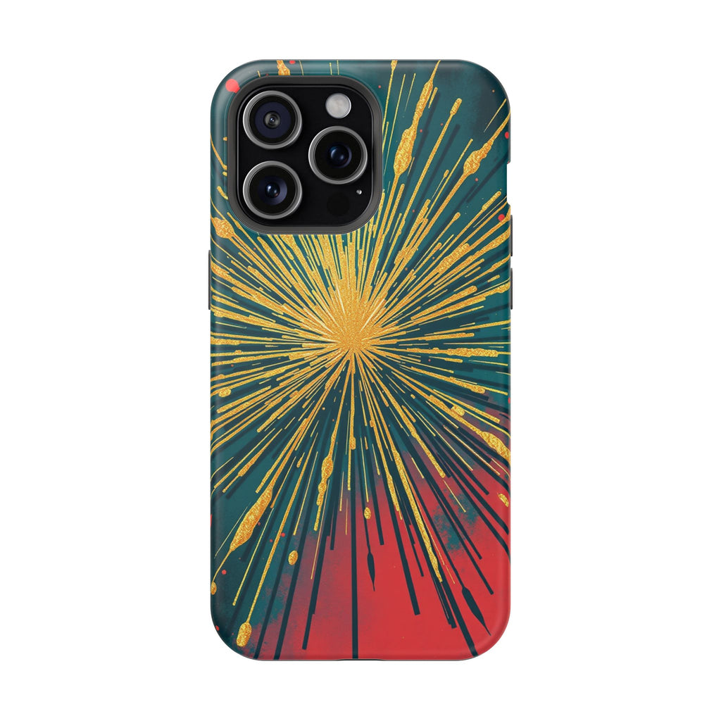 iPhone Gold Foil Burst Dark Gothic Ink Slim Everyday Designer Case · iPhone Case