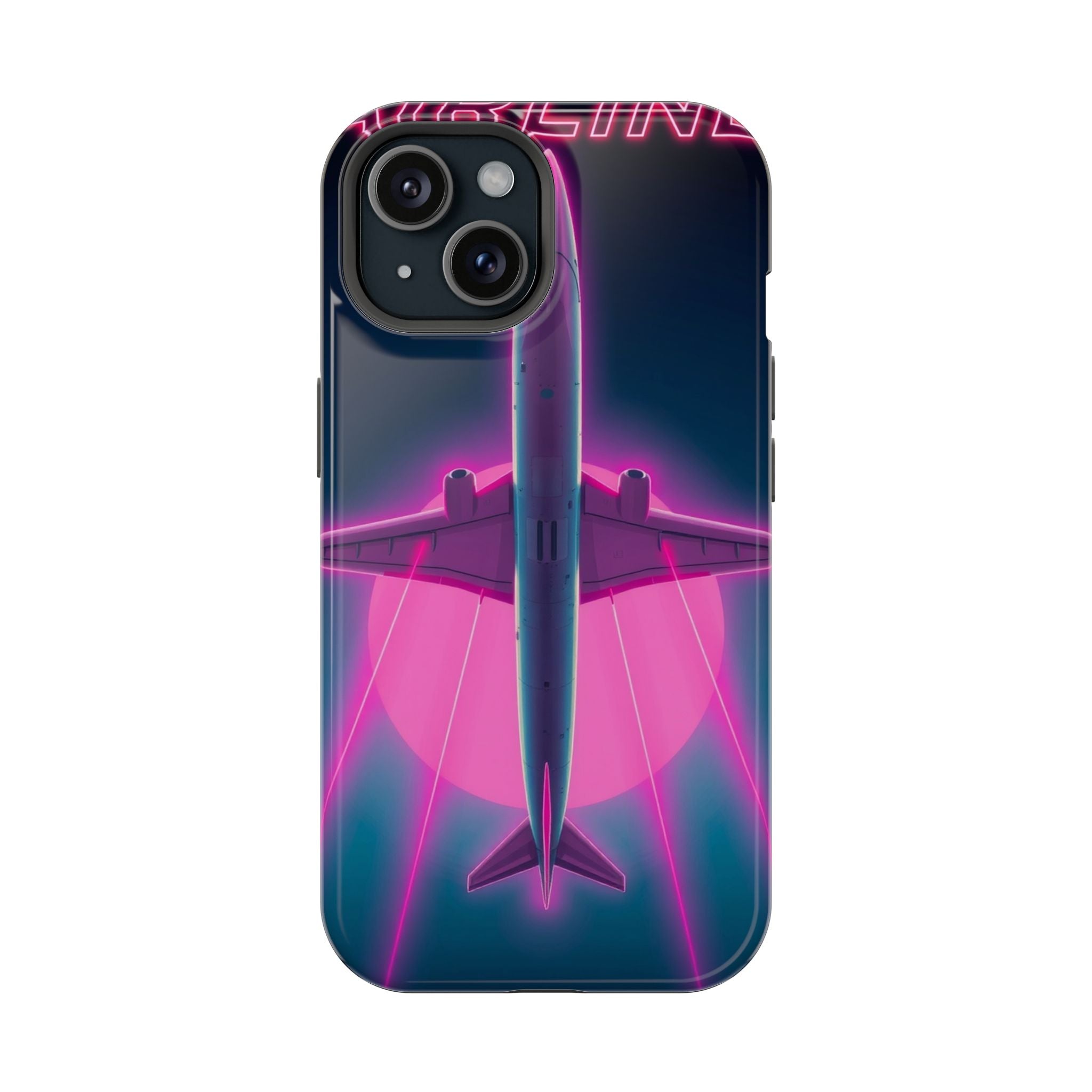 iPhone Cyan And Magenta Retro Airline Poster Slim Everyday Designer Case · iPhon