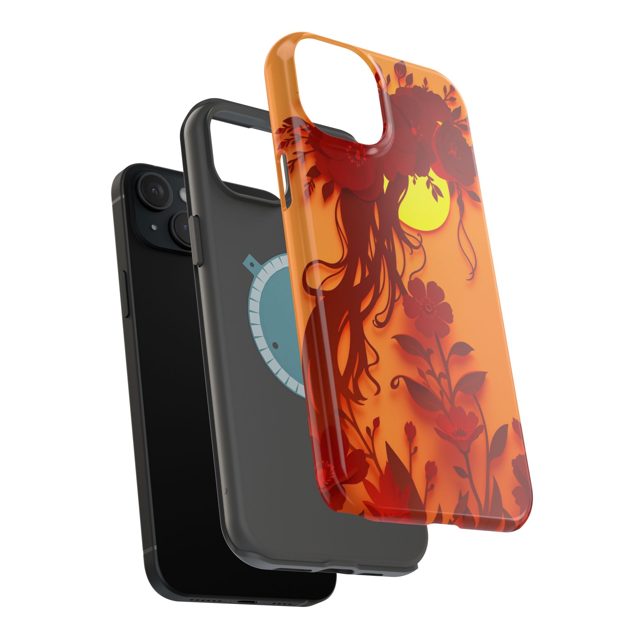 iPhone Sunset Amber And Peach Floral Crown Slim iPhone Everyday · iPhone Case