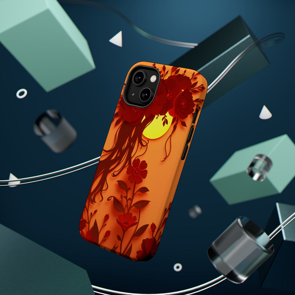 iPhone Sunset Amber And Peach Floral Crown Slim iPhone Everyday · iPhone Case