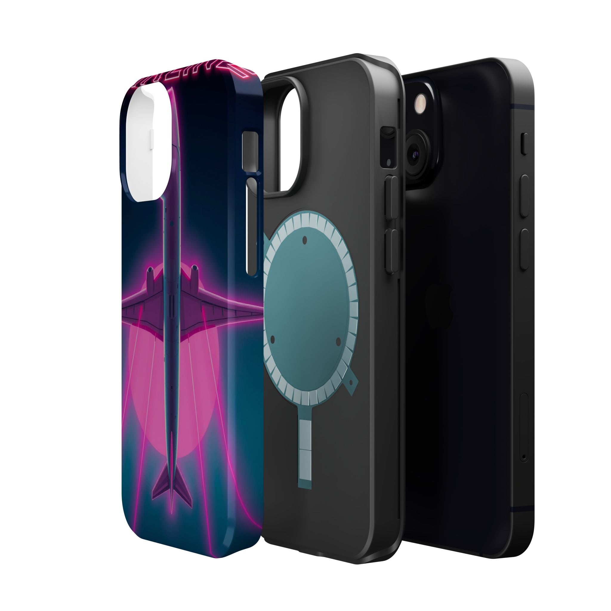 iPhone Cyan And Magenta Retro Airline Poster Slim Everyday Designer Case · iPhon