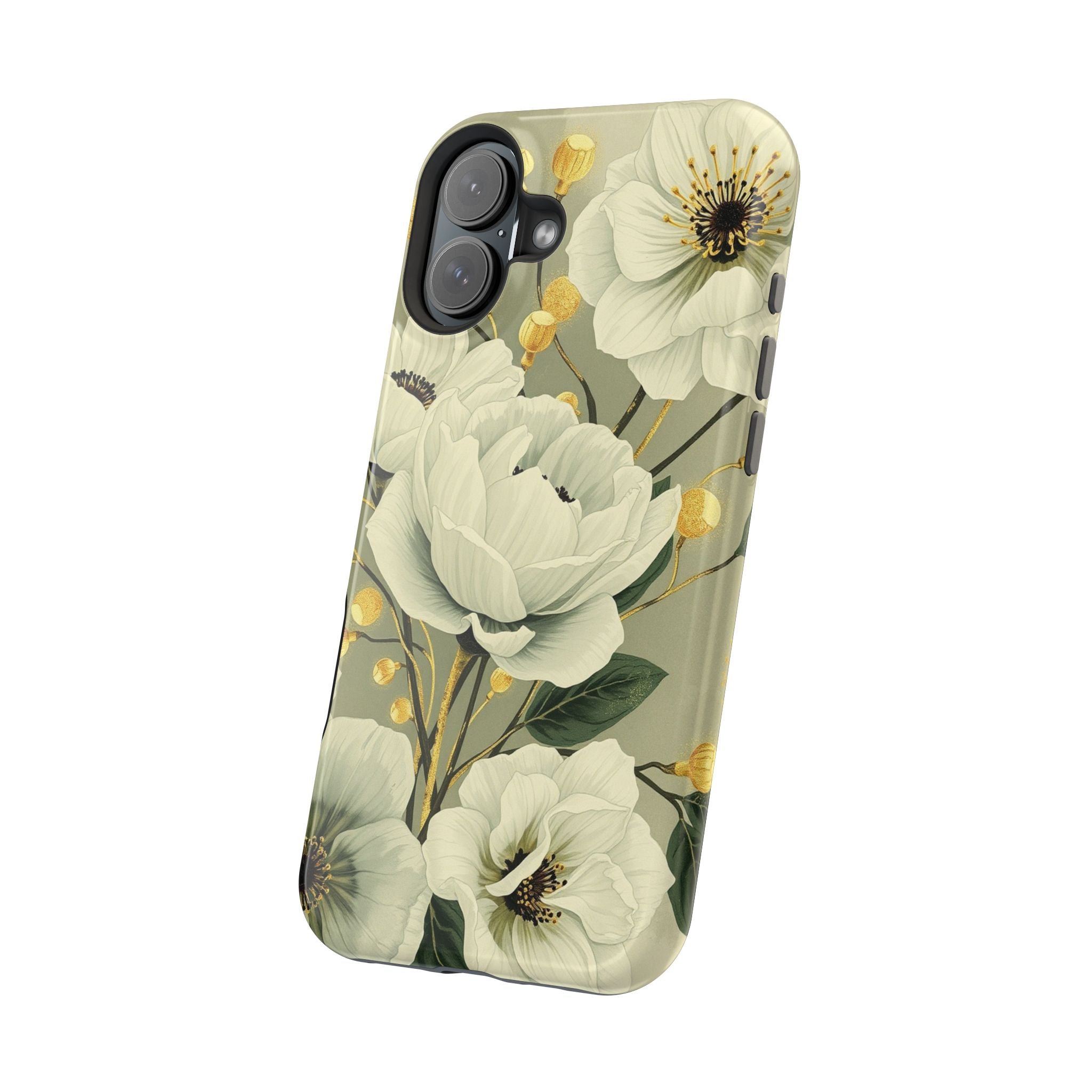 iPhone Sage And Ivory Floral Ink Wash Slim Everyday iPhone 14 Designer · iPhone