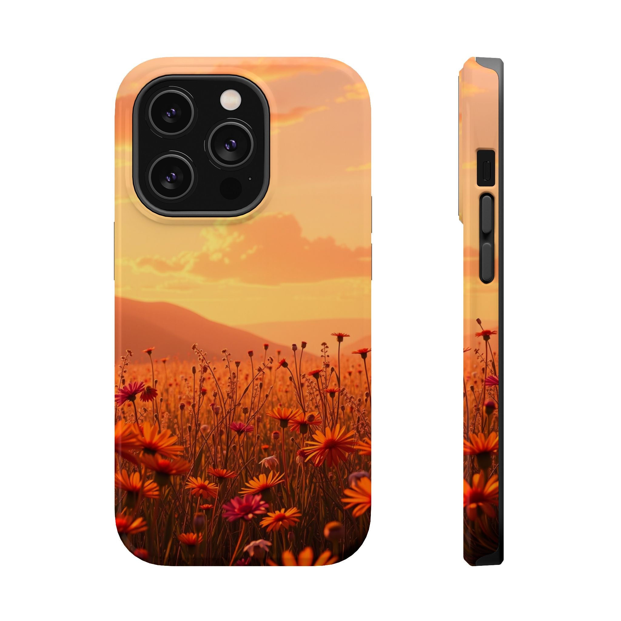 iPhone Sunset Amber And Peach Wildflower Field Soft iPhone Finish · iPhone Case