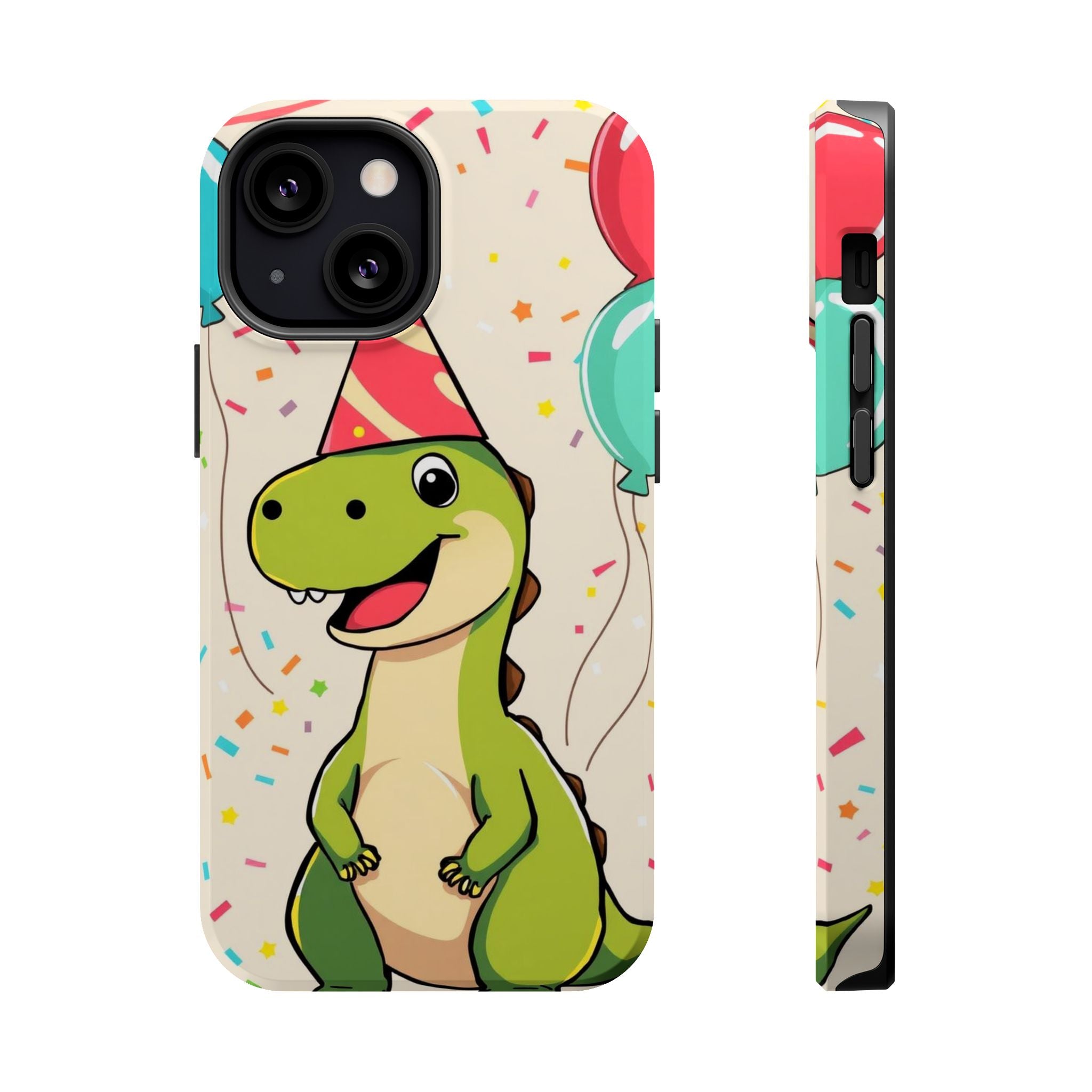 iPhone Dino with Party Hat Kids Fun Phone Case Gift Slim Snap Case · iPhone Case