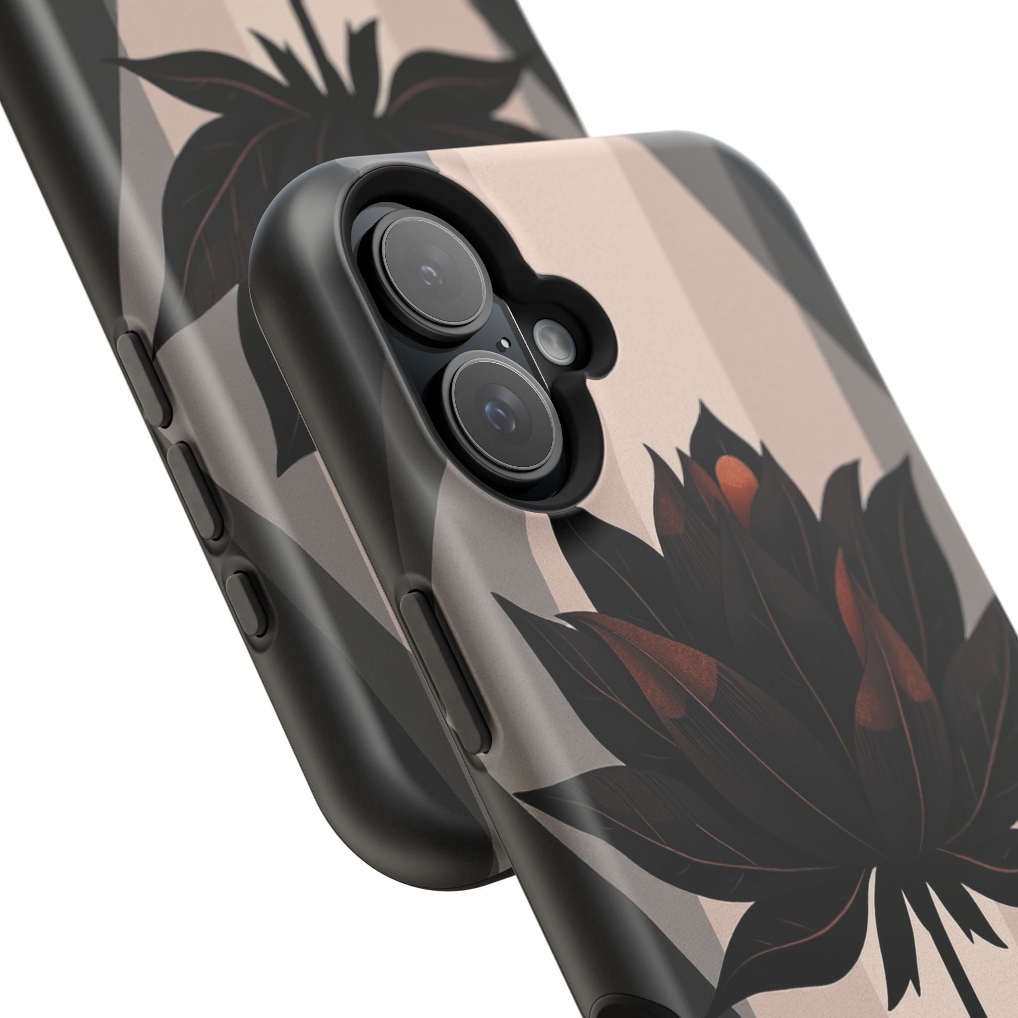 iPhone Charcoal And Copper Floral Silhouette Slim iPhone Everyday · iPhone Case