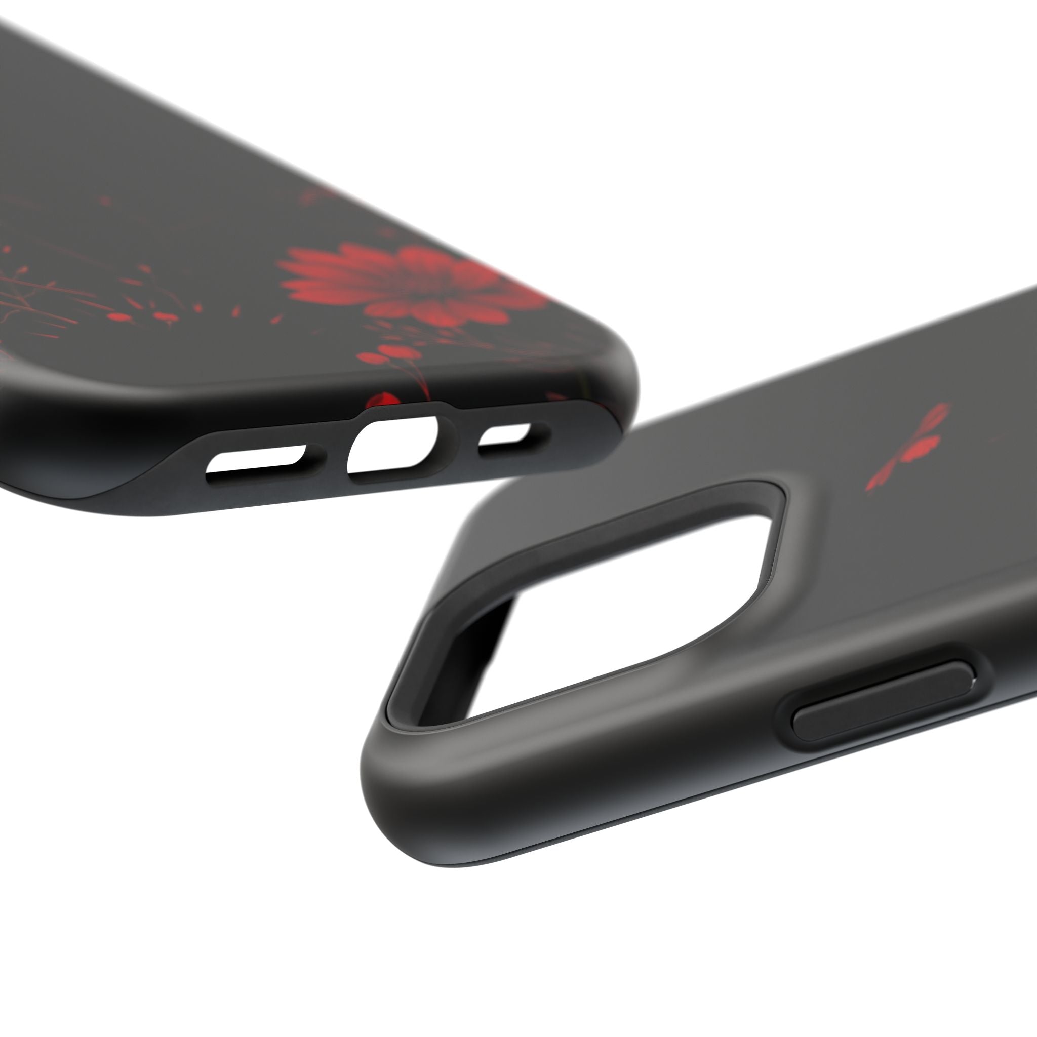 iPhone Black And Crimson Desert Flower Slim Everyday Designer Case · iPhone Case