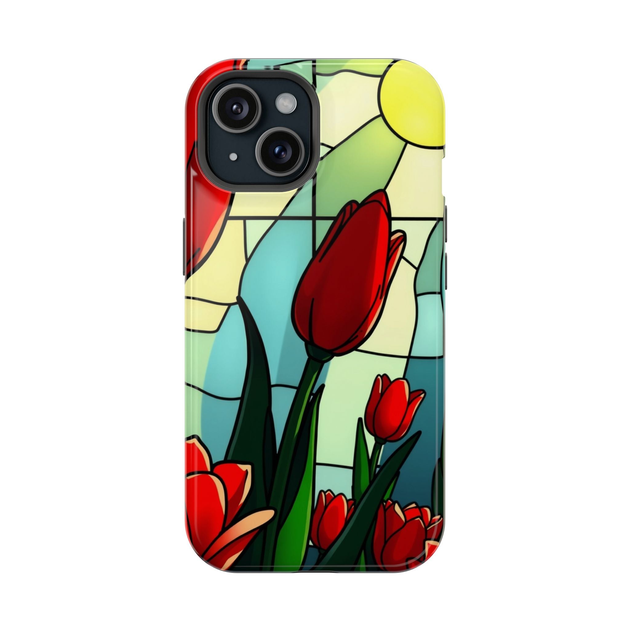 iPhone Tulip Row Stained Glass Slim Everyday Designer Case · iPhone Case