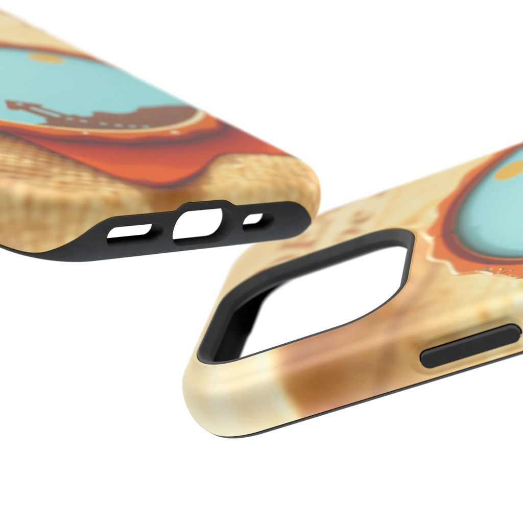 iPhone Burnt Orange And Sand Retro Travel Badge Soft Finish Everyday Case · iPho
