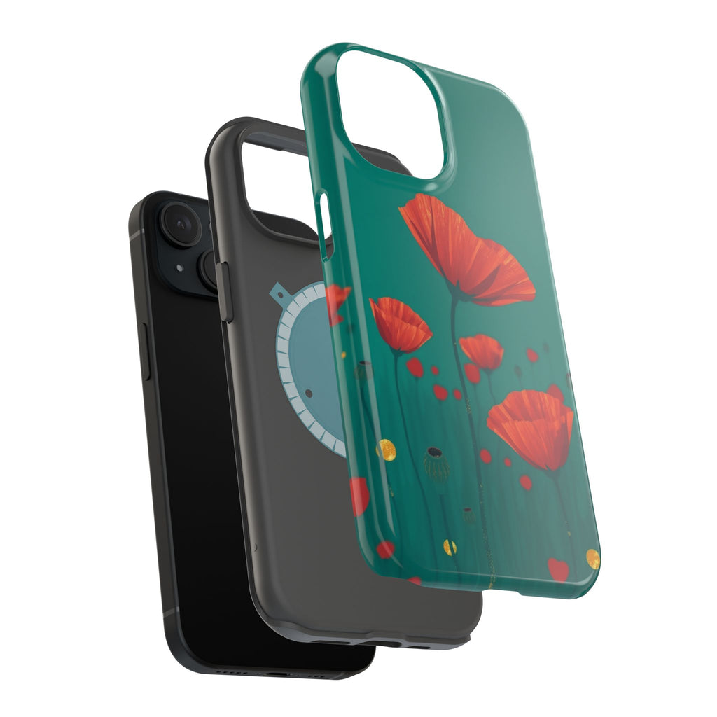 iPhone Earthy Poppy Field Design Bold Modern Everyday Snap Case · iPhone Case