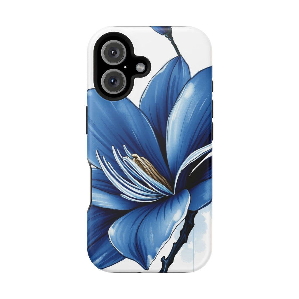 iPhone Midnight Blue And Silver Magnolia Dream Soft iPhone Finish · iPhone Case