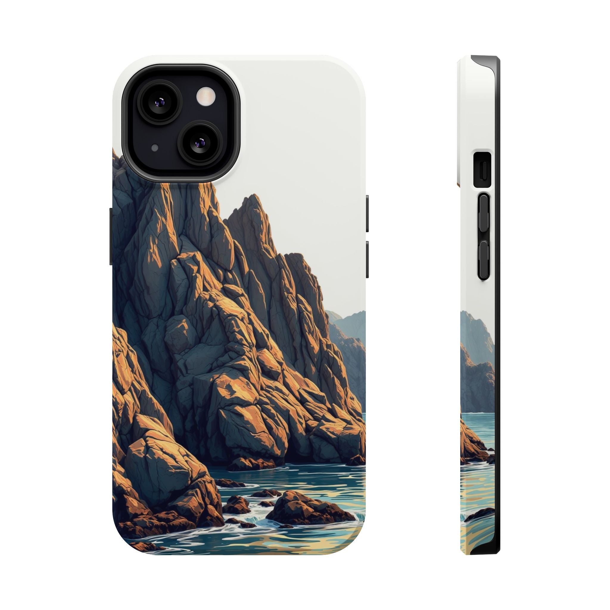 iPhone Mustard And Rust Rocky Coastline Slim Everyday iPhone Designer · iPhone C