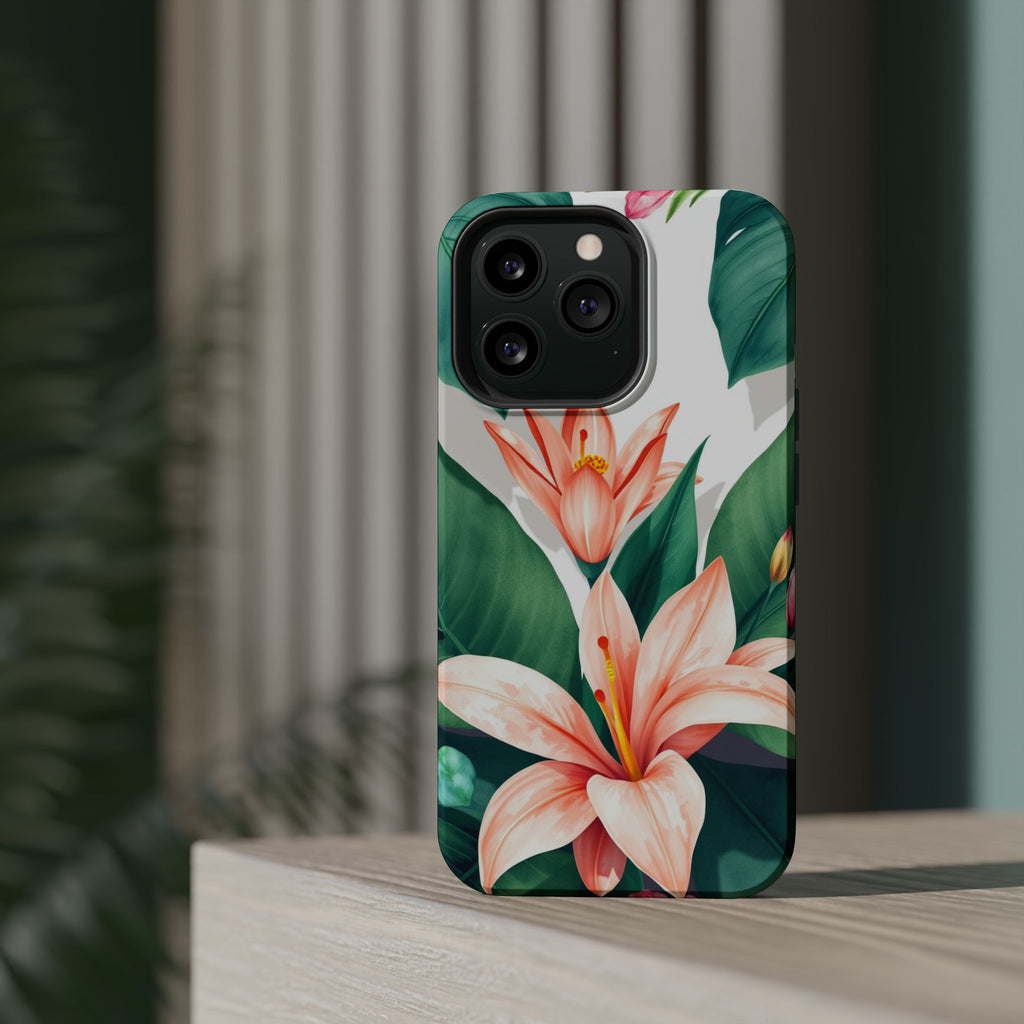 iPhone Tropical Bloom Sage And Ivory Slim Snap Case Gal · iPhone Case