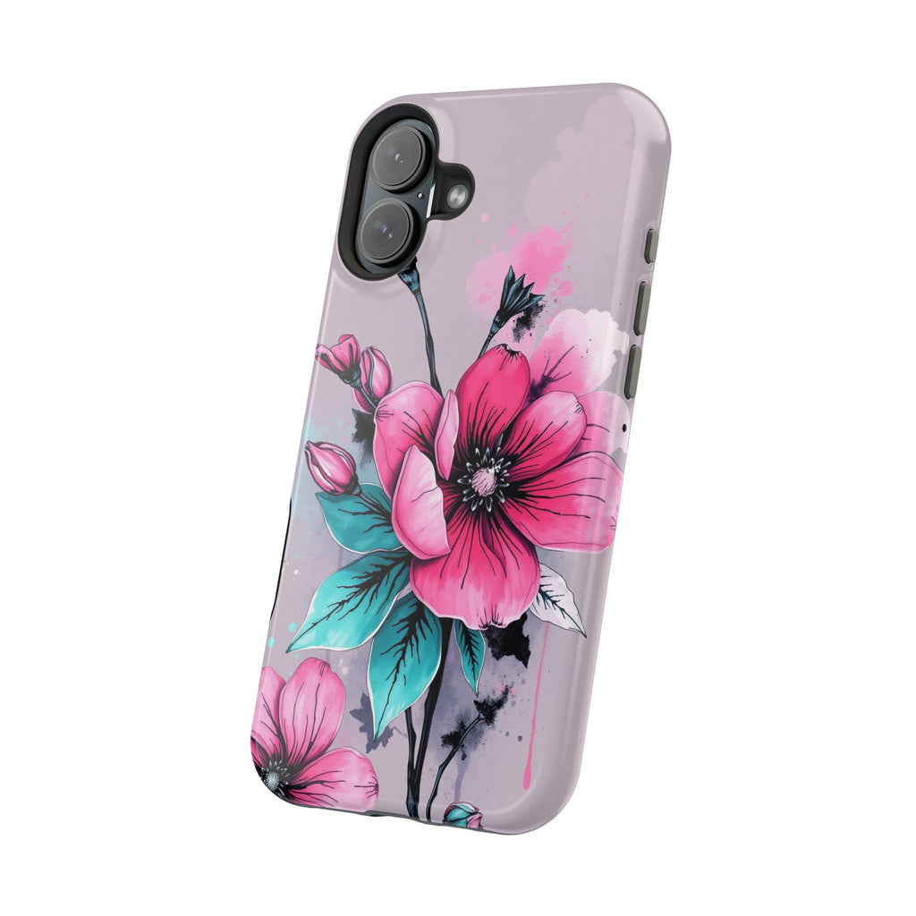 iPhone Mint And Blush Floral Ink Wash Slim Everyday Designer Case · iPhone Case