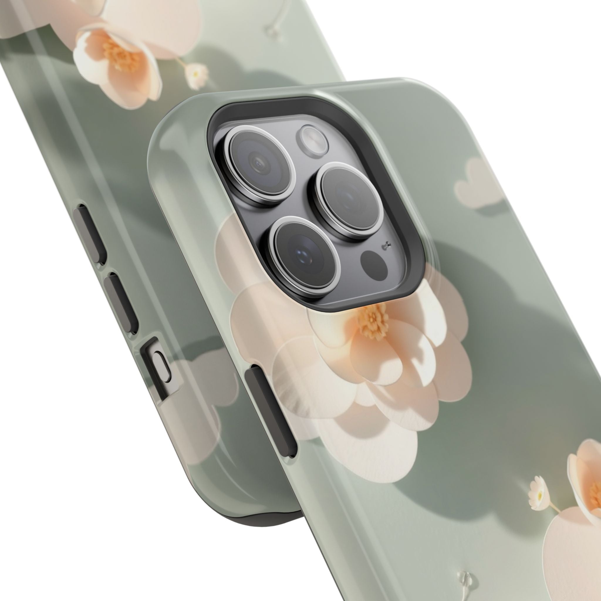 iPhone Sage And Ivory Pastel Floral Cloud Slim iPhone Everyday Designer · iPhone