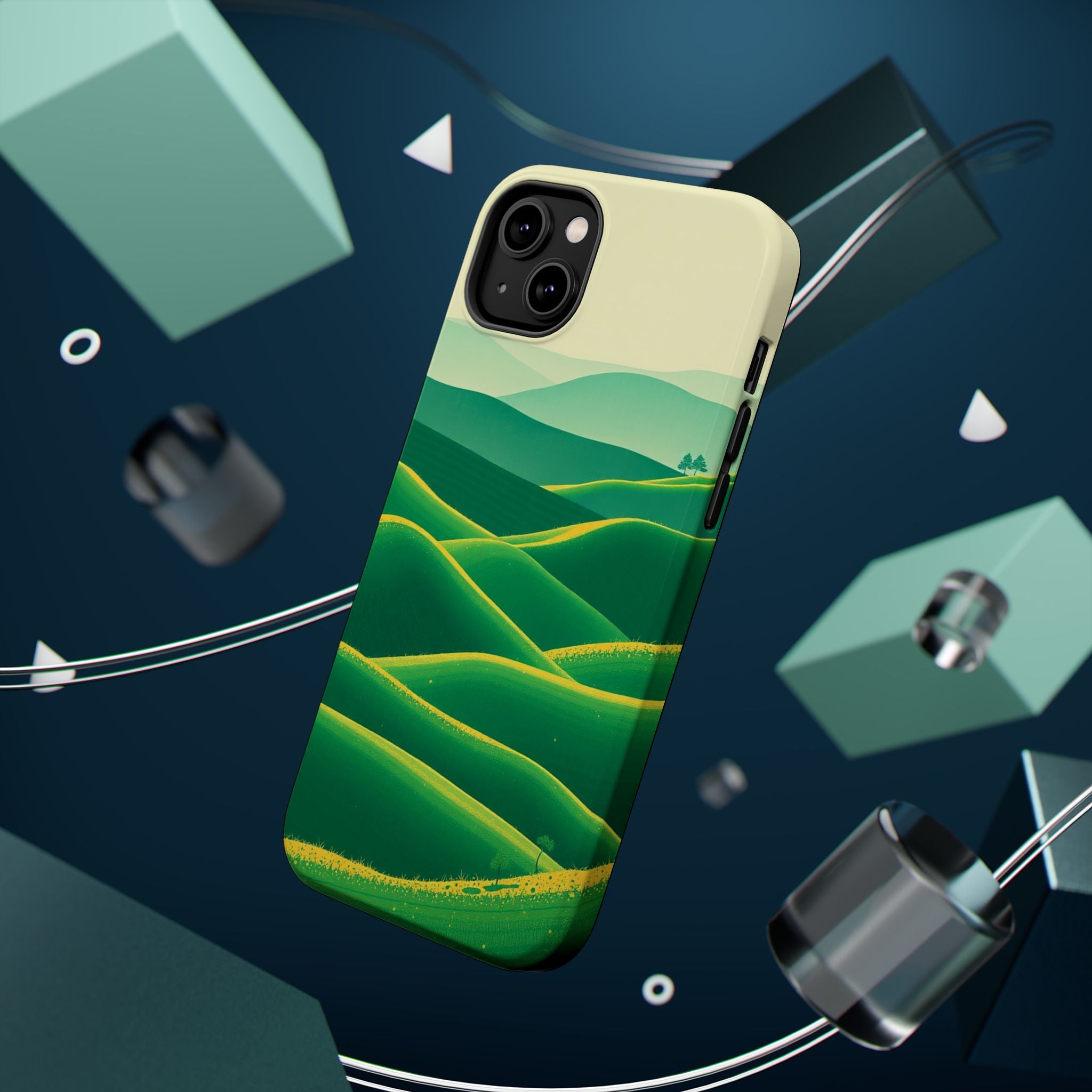 iPhone Rolling Hills Risograph Print Slim Everyday Designer Case · iPhone Case
