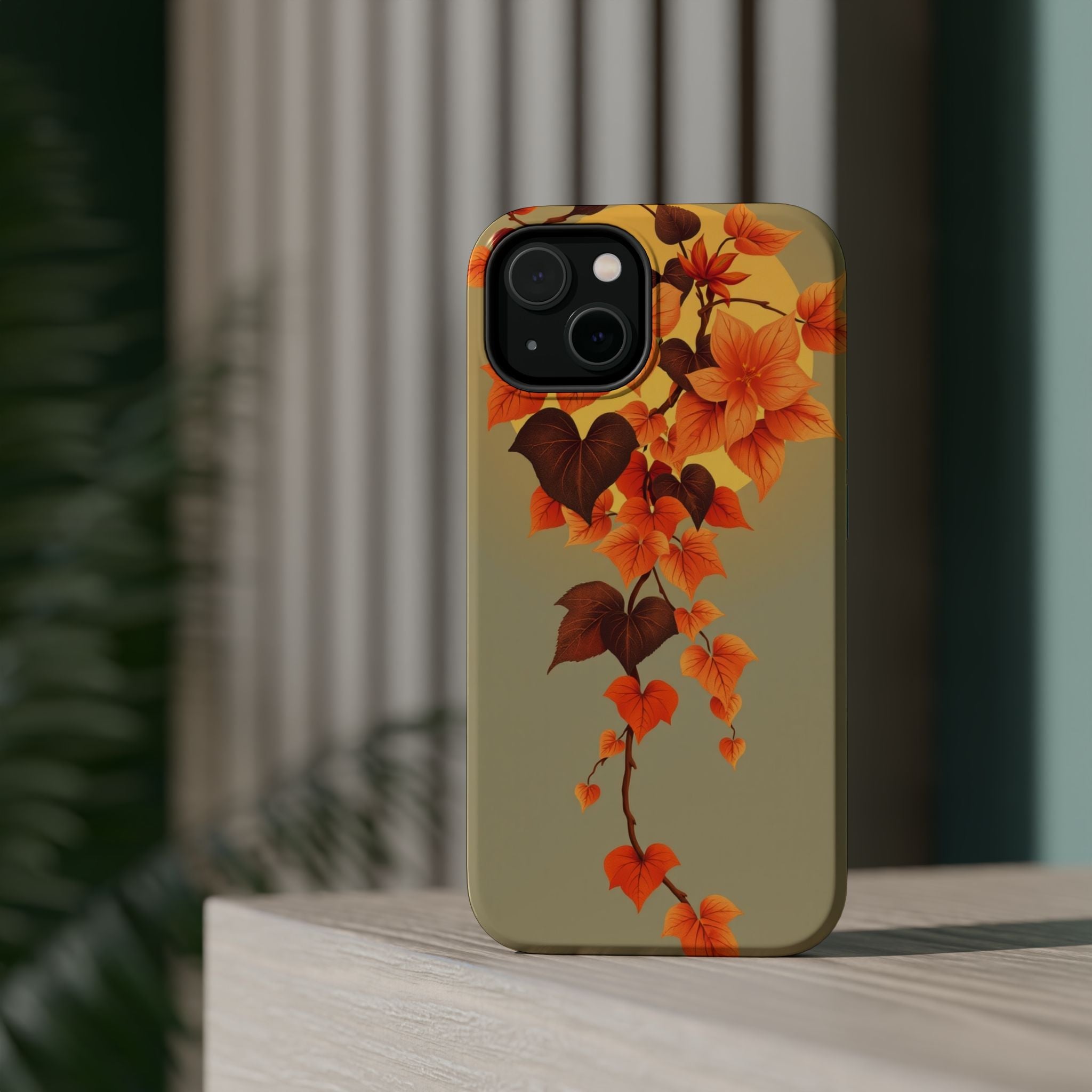 iPhone Sunset Amber And Peach Art Nouveau Vine Soft iPhone Finish · iPhone Case