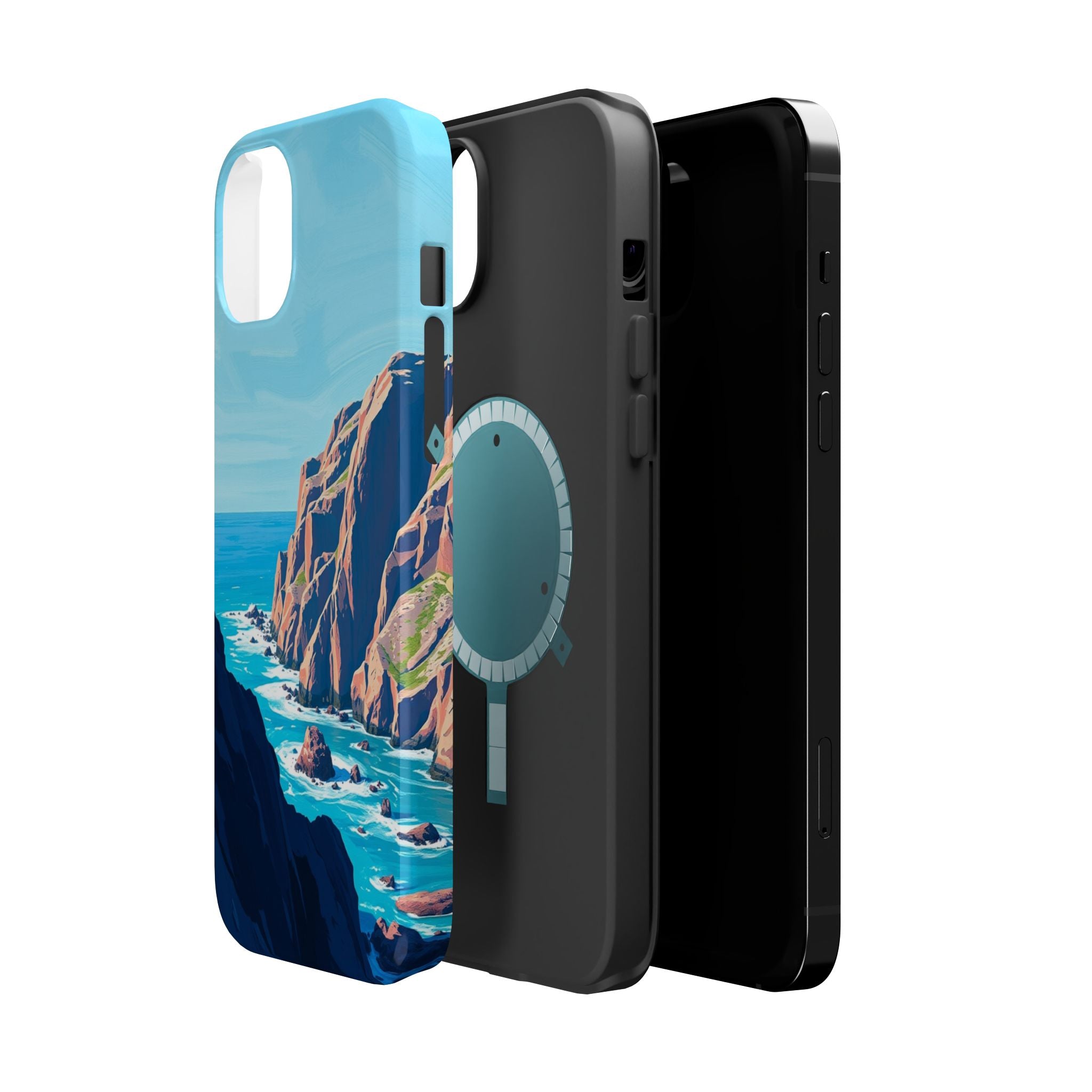 iPhone Rocky Coastline Oil Painting Impressionist iPhone Clean Minimal · iPhone