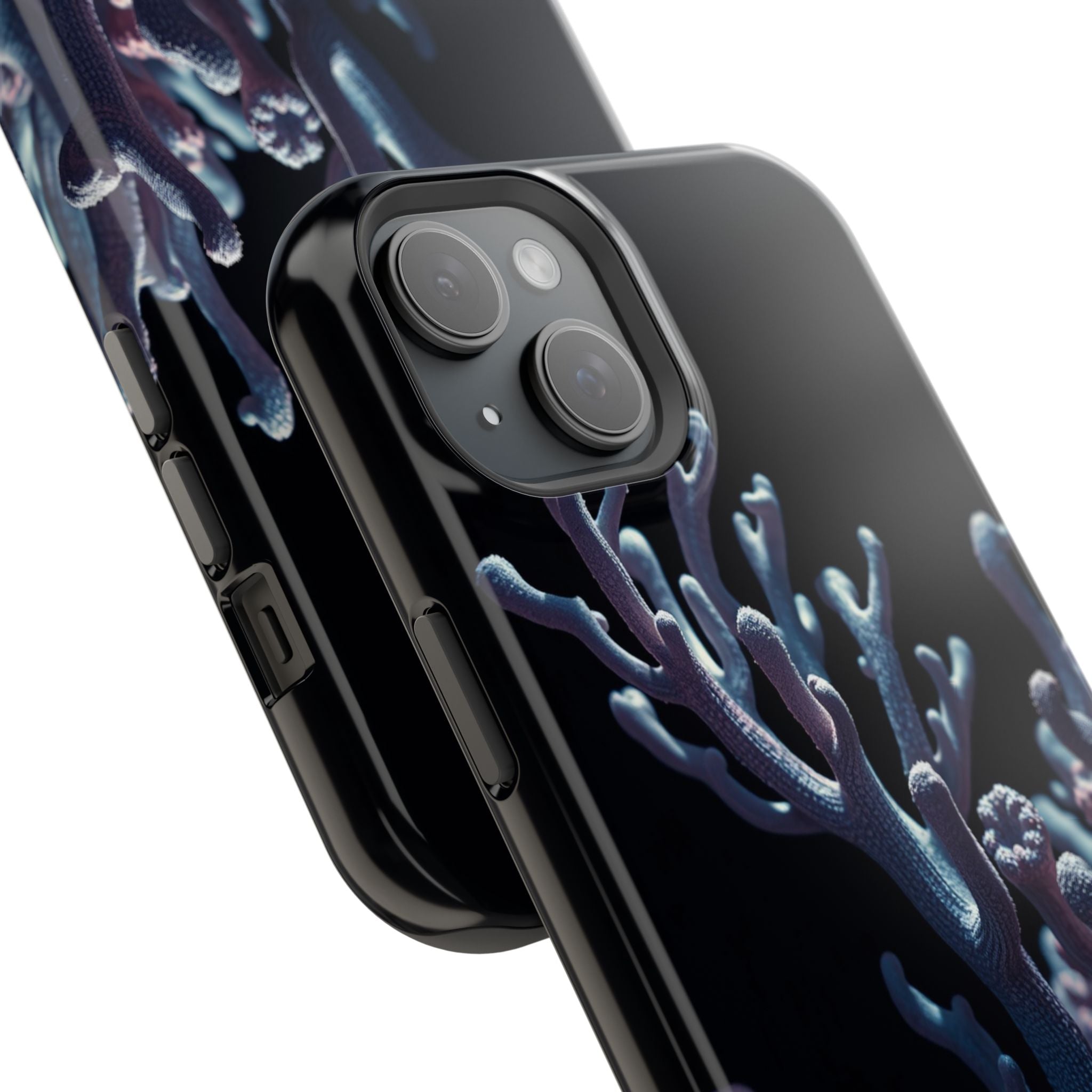 iPhone Midnight Blue And Silver Coral Reef Life Soft iPhone Finish · iPhone Case