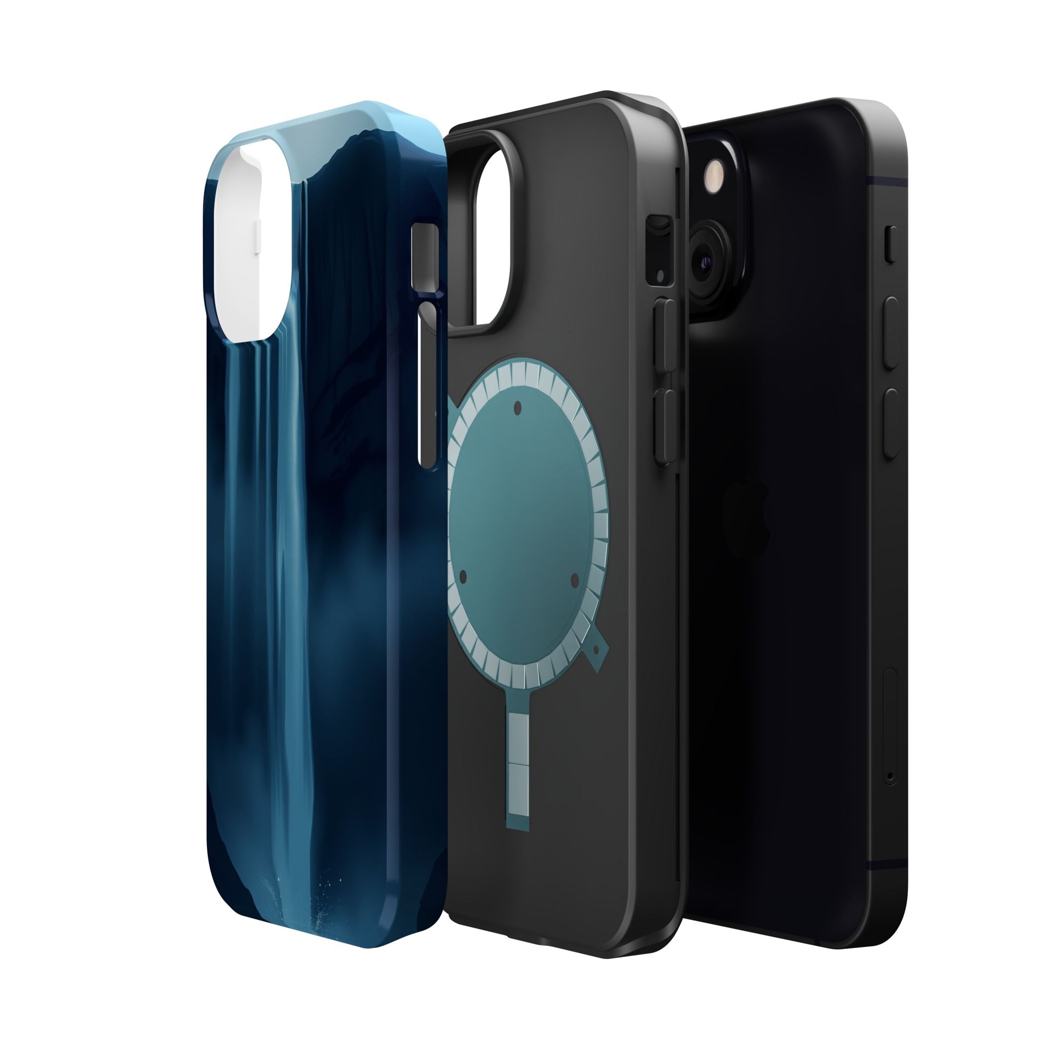 iPhone Midnight Blue And Silver Waterfall Mist Soft iPhone Finish · iPhone Case