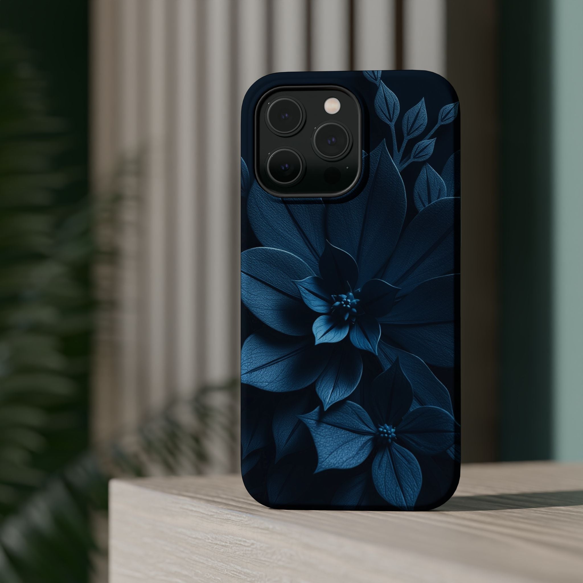 iPhone Midnight Blue And Silver Floral Dark Academia iPhone Slim · iPhone Case