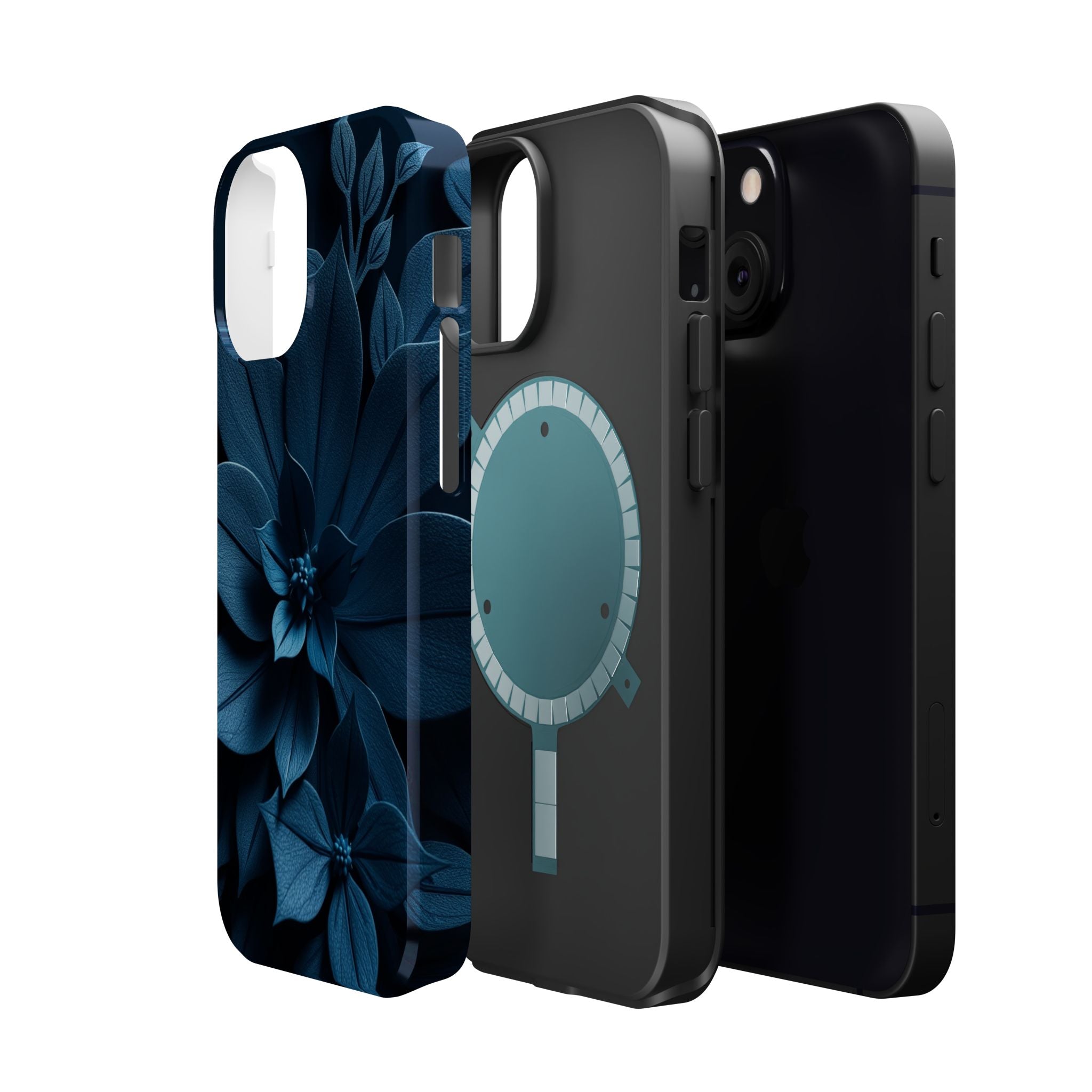 iPhone Midnight Blue And Silver Floral Dark Academia iPhone Slim · iPhone Case