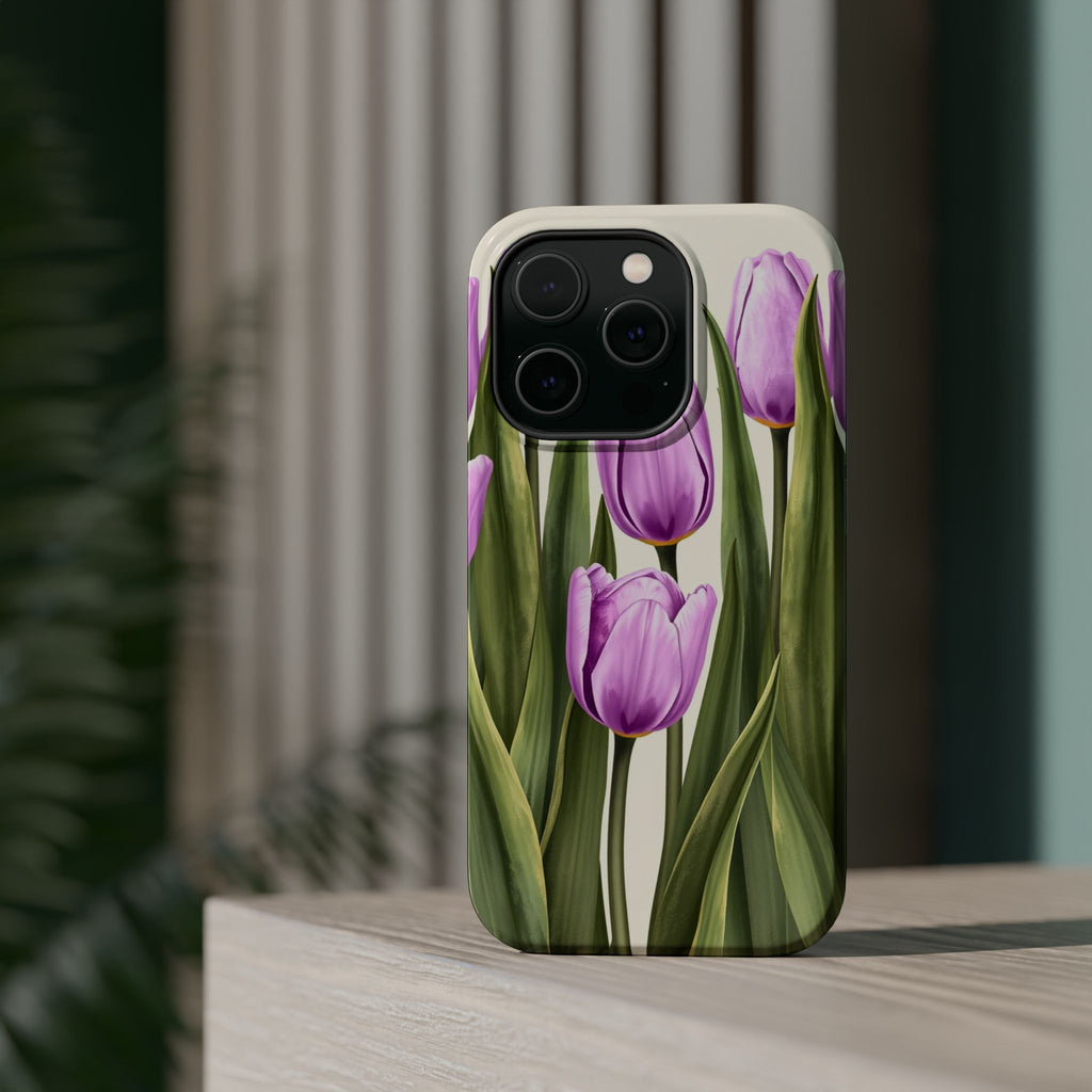 iPhone Tulip Row Electric Art 14 Bold Modern Everyday Snap Case · iPhone Case