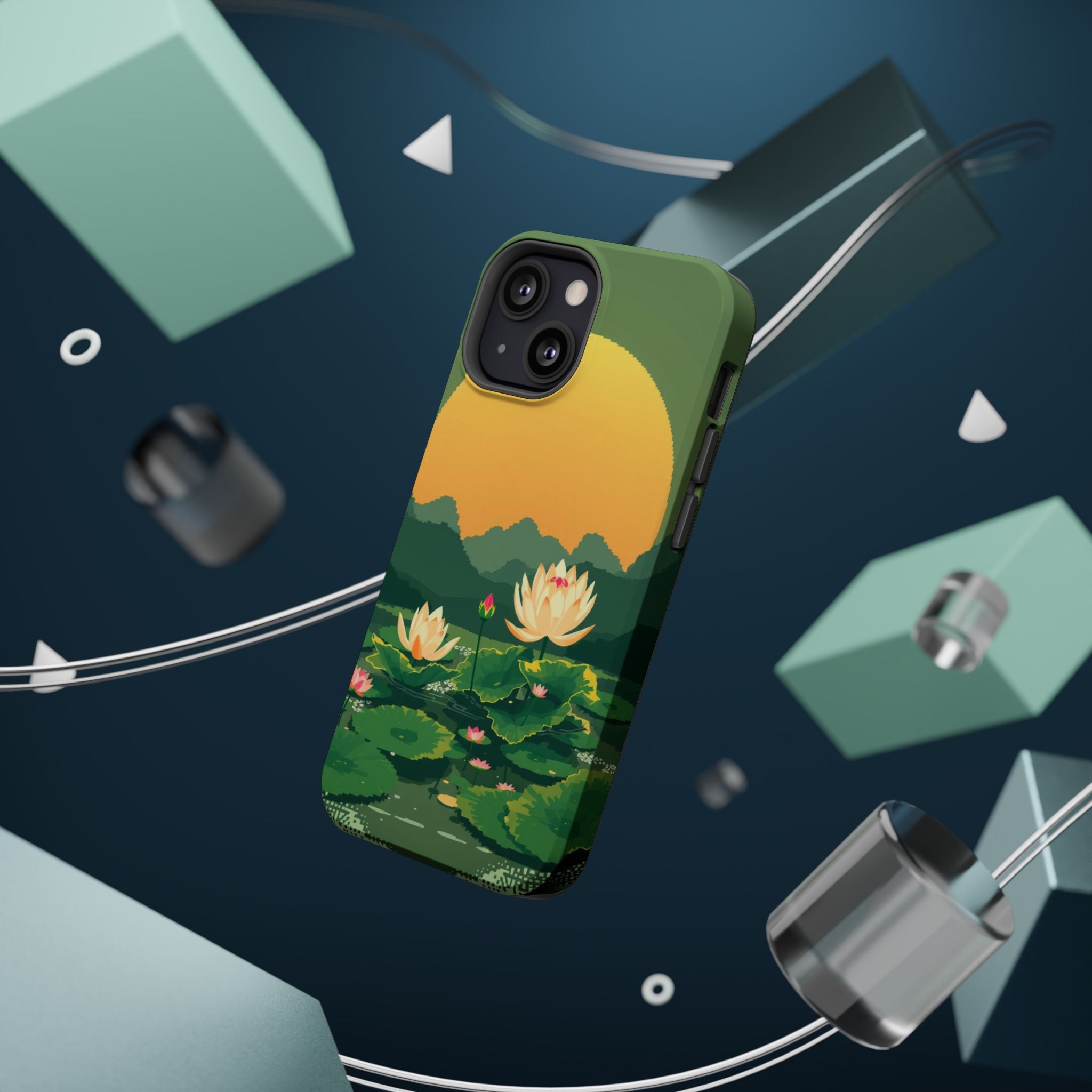 iPhone Lotus Pond Enchanted Art Slim Everyday Designer Case · iPhone Case
