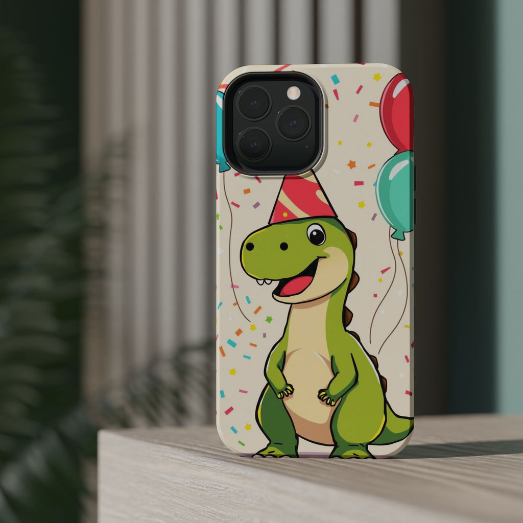 iPhone Dino with Party Hat Kids Fun Phone Case Gift Slim Snap Case · iPhone Case