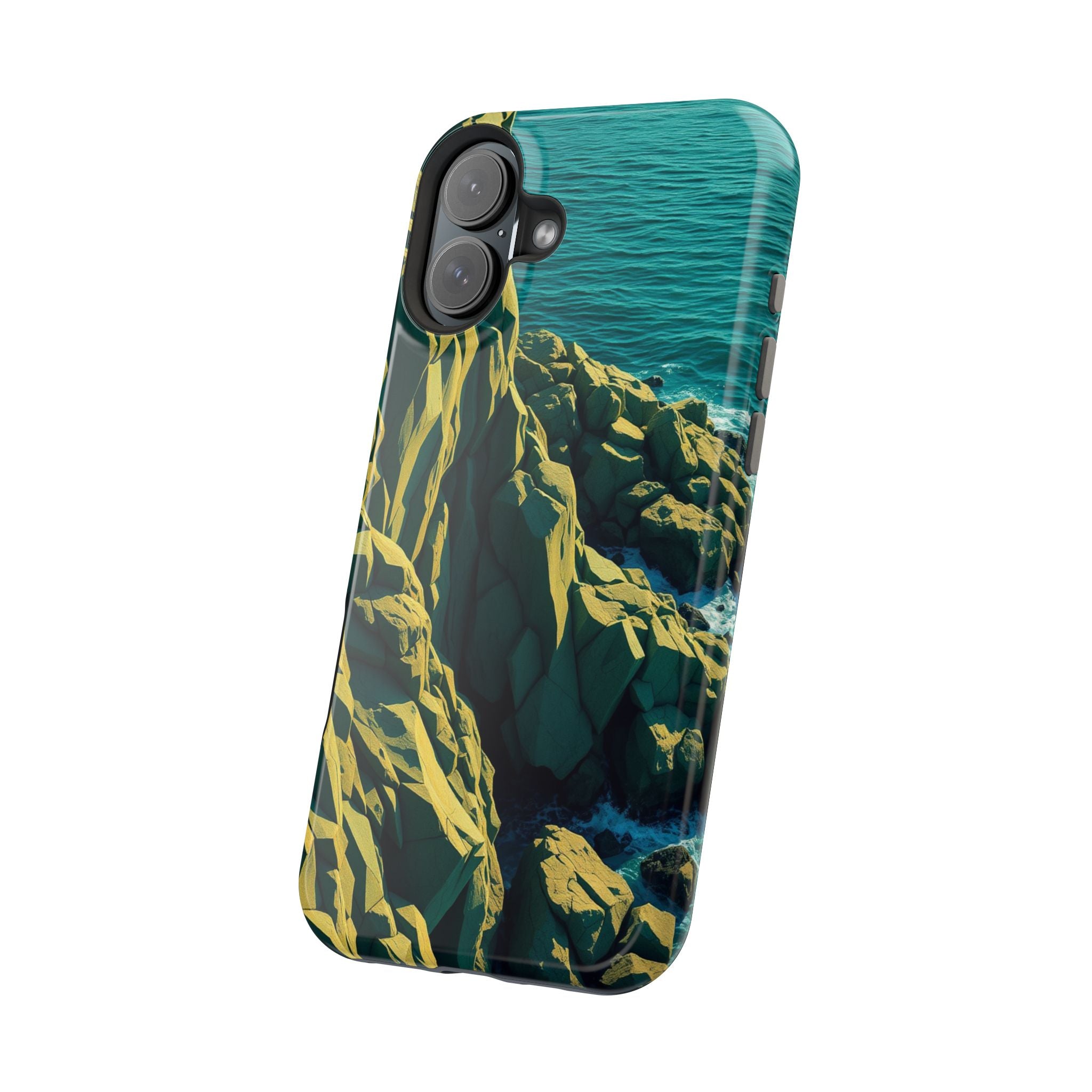 iPhone Emerald Green And Gold Rocky Coastline Slim iPhone Everyday · iPhone Case