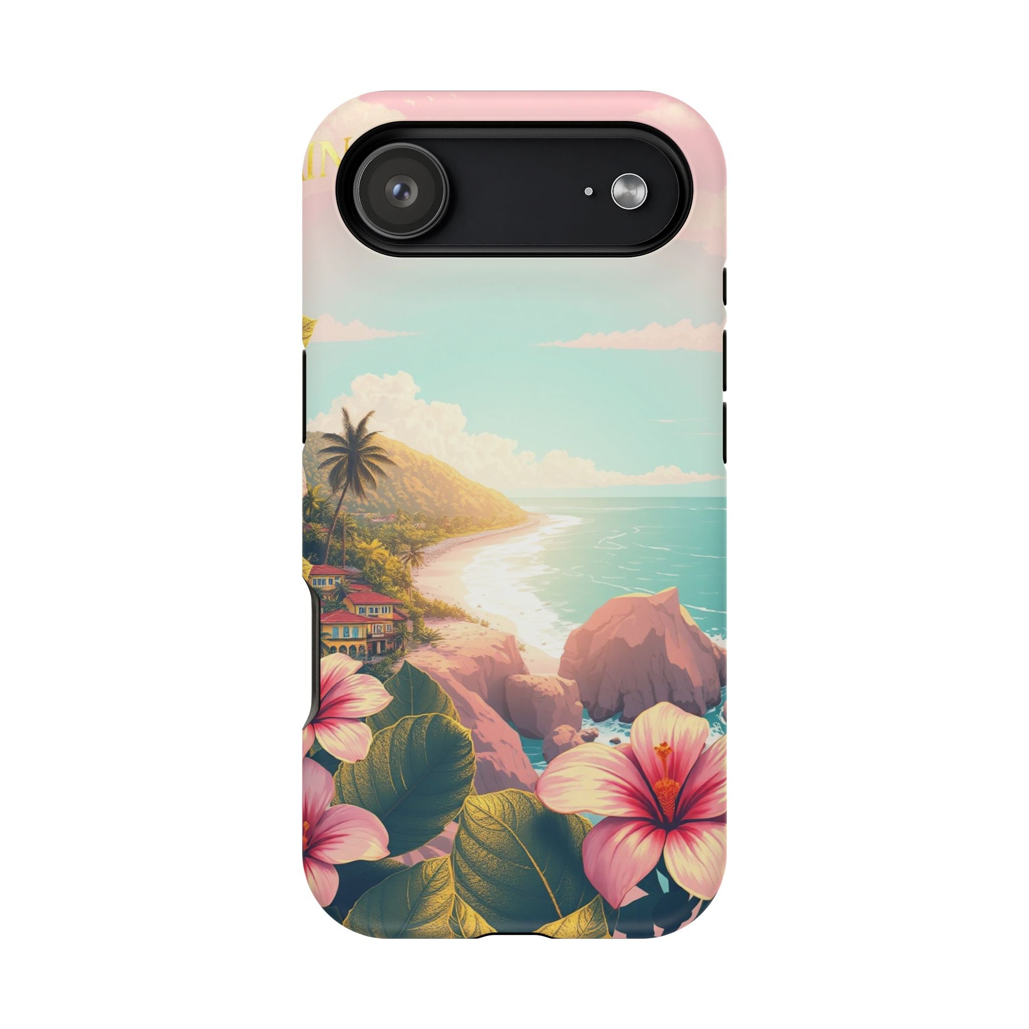 iPhone Mint And Blush Hibiscus Coast Slim Everyday iPhone 14 Designer · iPhone C
