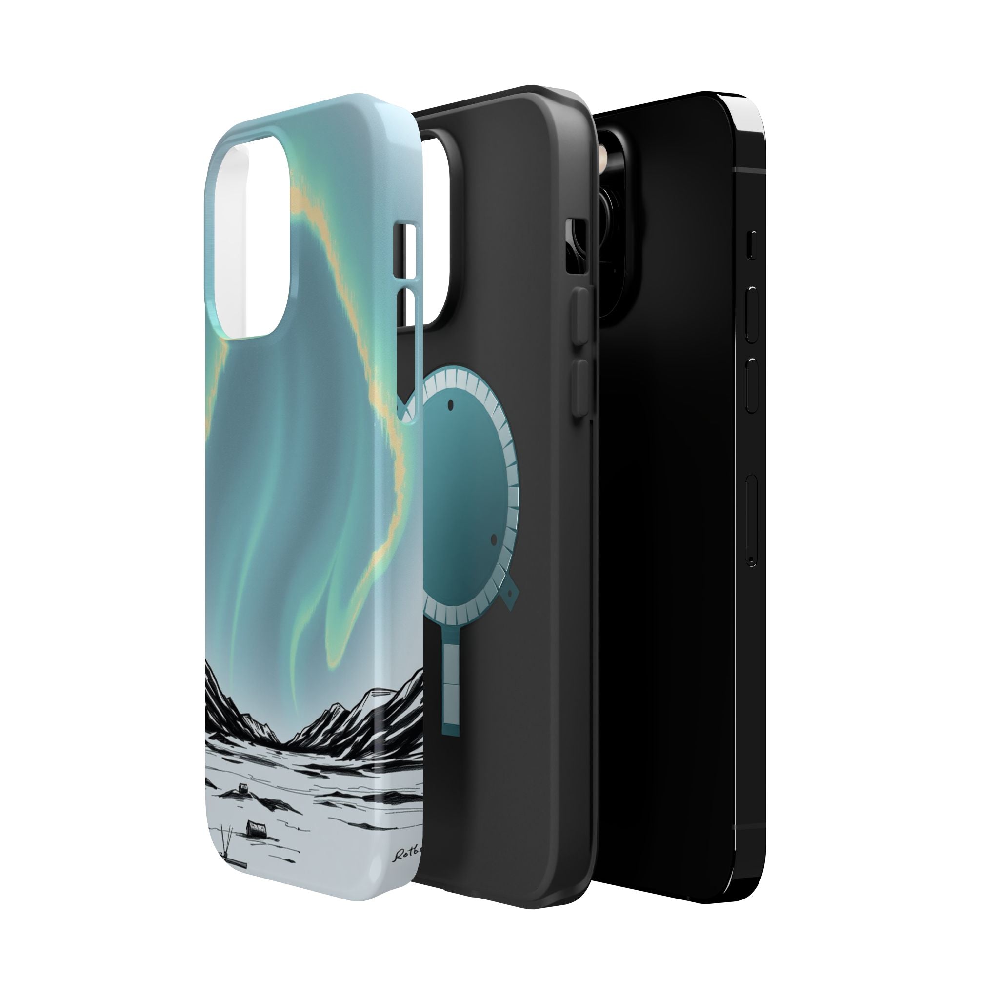iPhone Charcoal And Copper Northern Lights Slim iPhone Everyday · iPhone Case