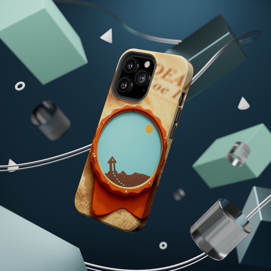 iPhone Burnt Orange And Sand Retro Travel Badge Soft Finish Everyday Case · iPho
