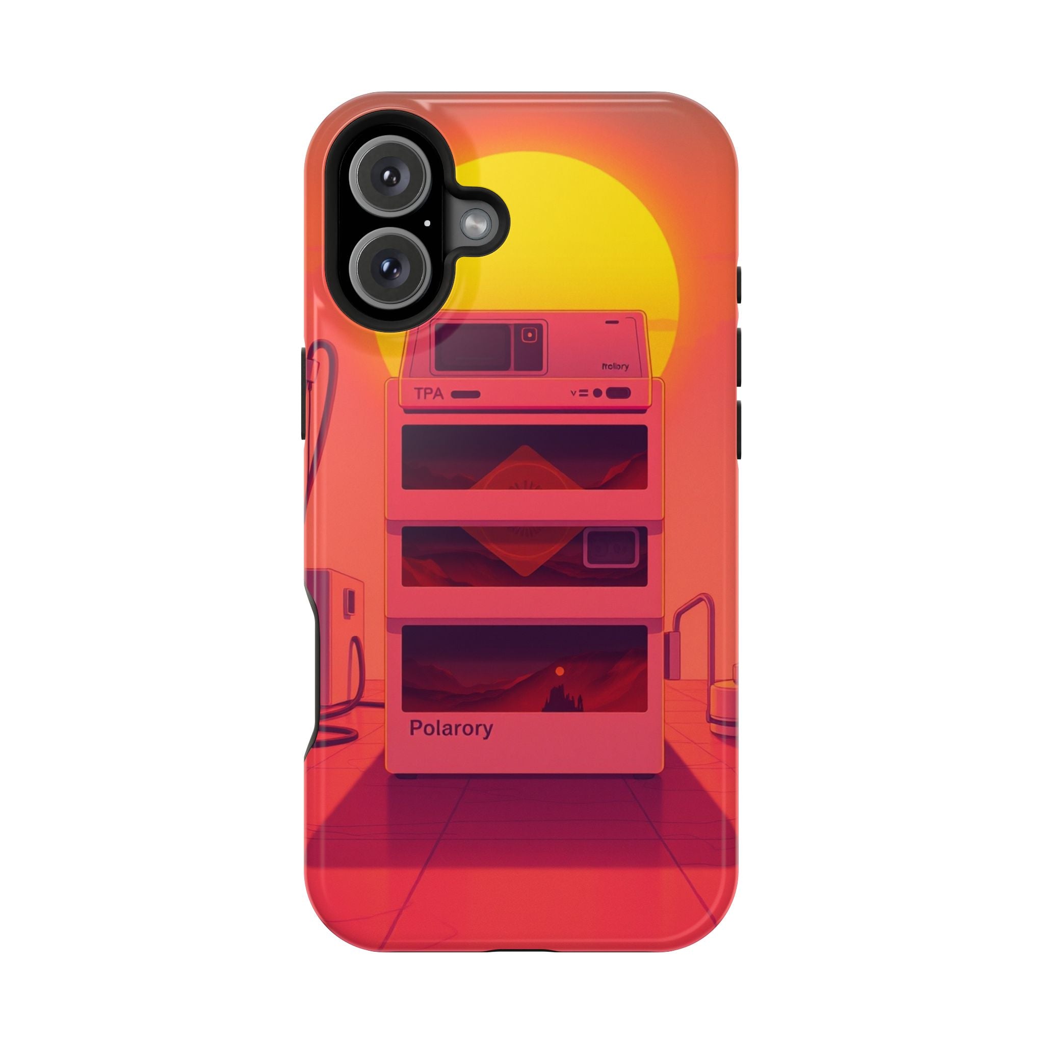 iPhone Polaroid Stack Memory Neon Cyberpunk Slim Everyday Designer Case · iPhone