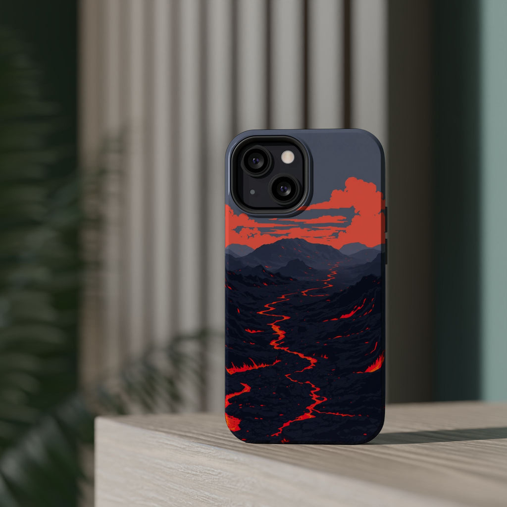 iPhone Lava Field Pixel Art -Bit Bold Modern Everyday Snap Case · iPhone Case