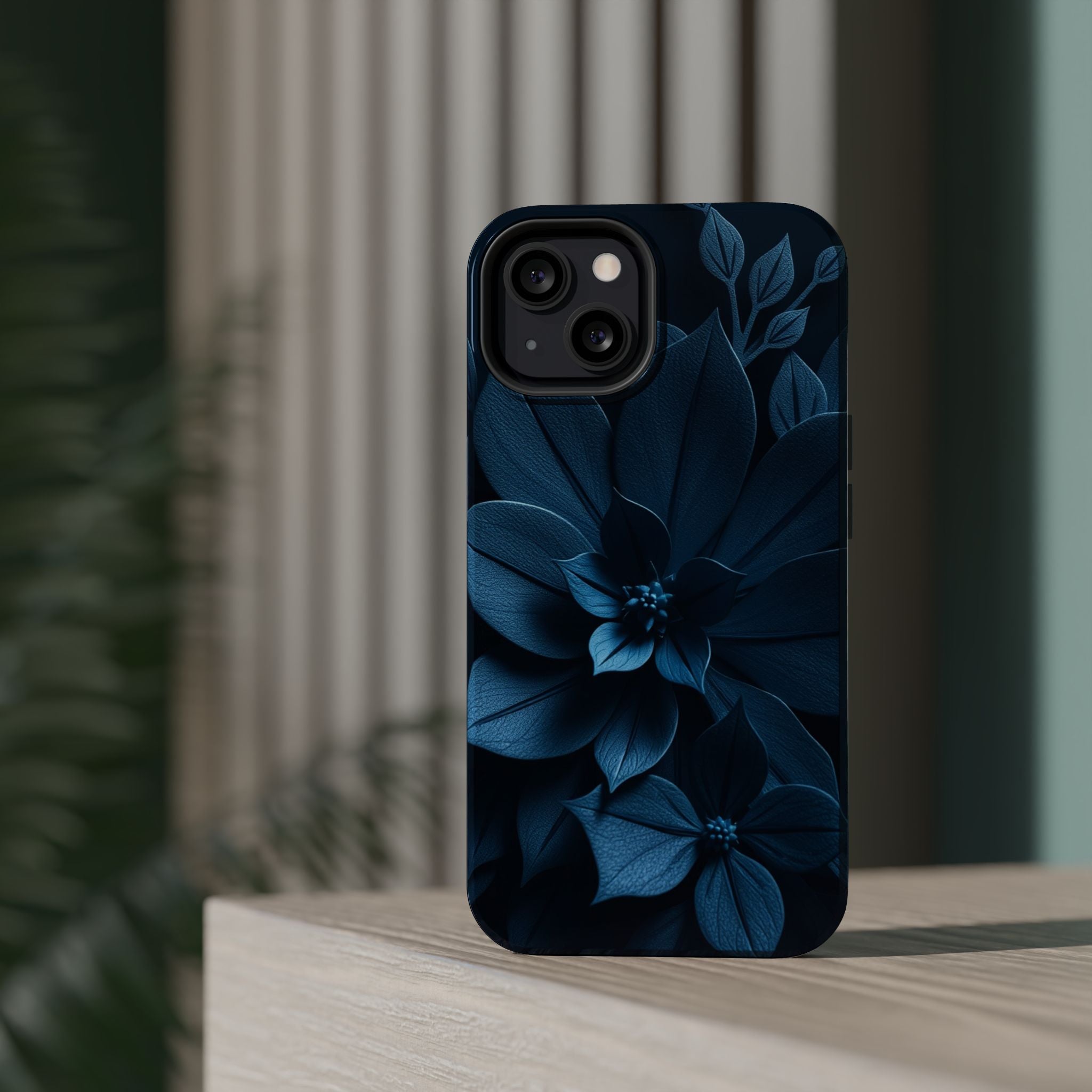 iPhone Midnight Blue And Silver Floral Dark Academia iPhone Slim · iPhone Case