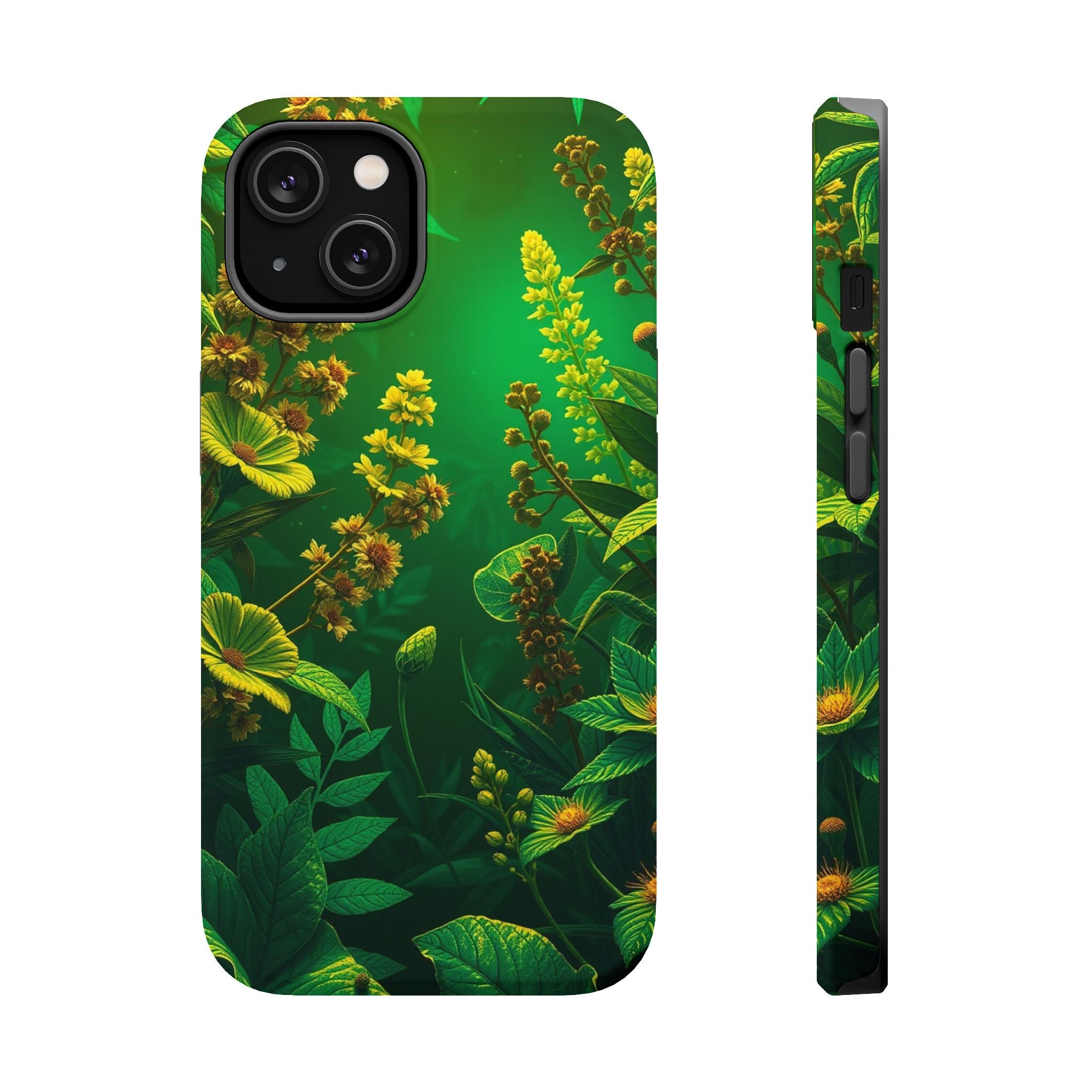 iPhone Emerald Green And Gold Vintage Botanicals Print Slim Snap Case · iPhone C