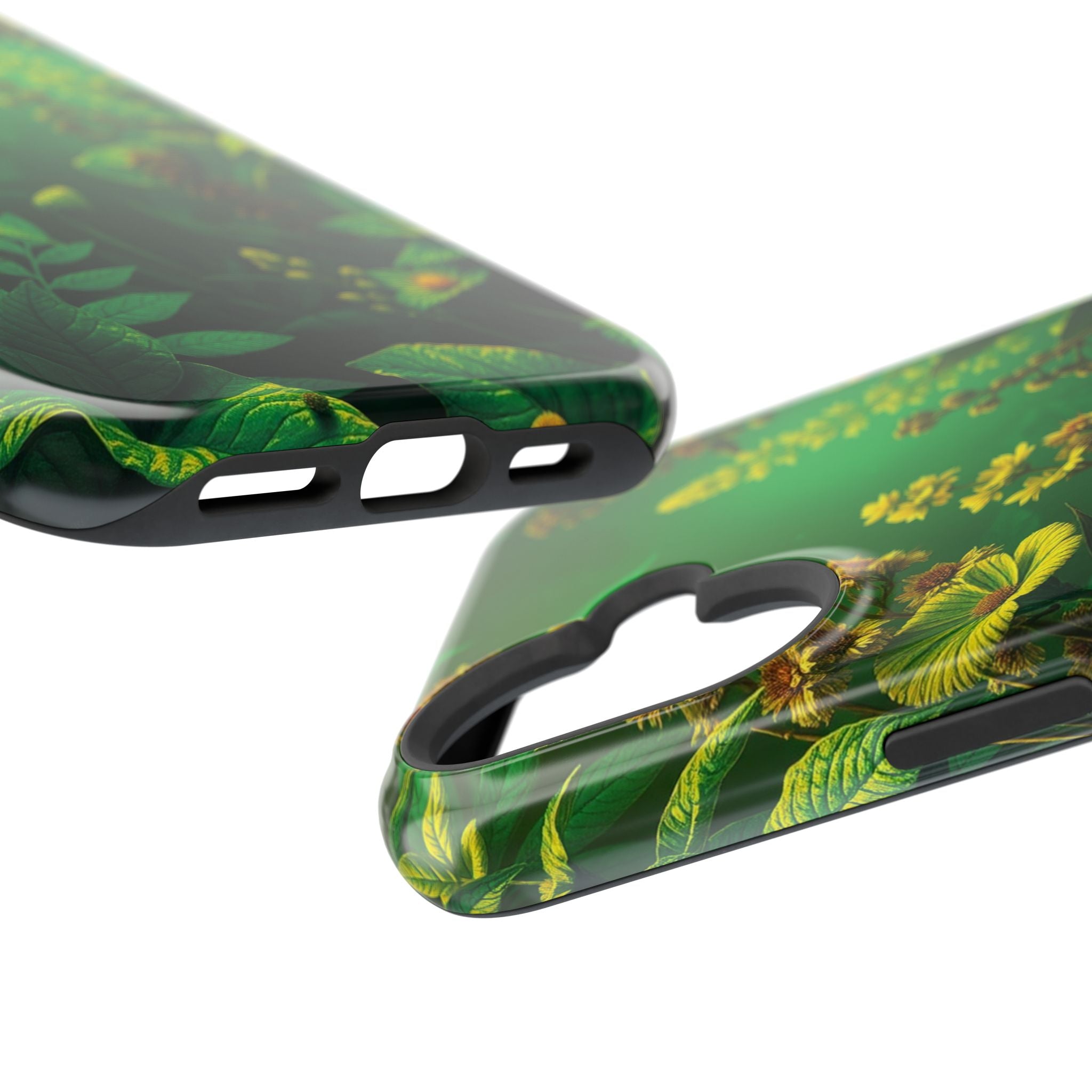 iPhone Emerald Green And Gold Vintage Botanicals Print Slim Snap Case · iPhone C