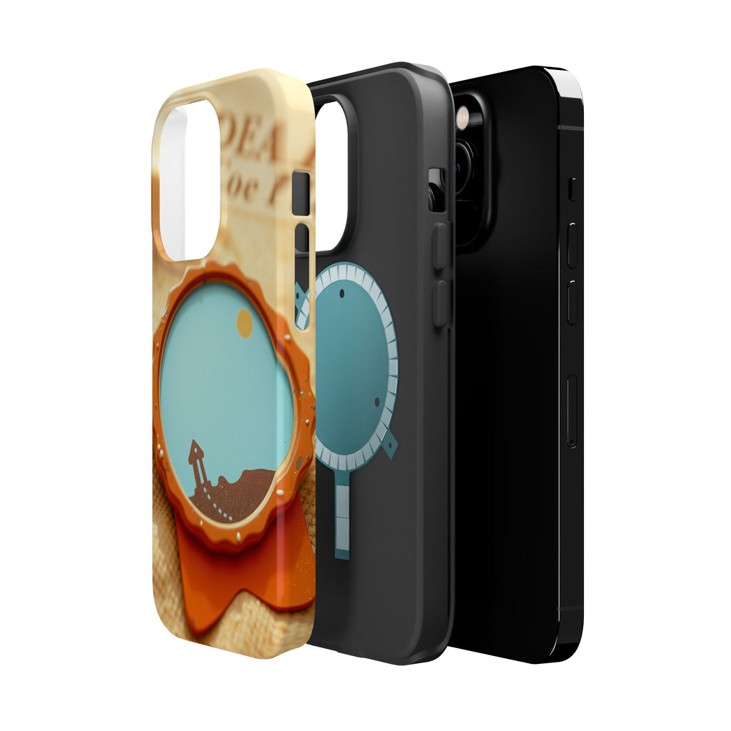 iPhone Burnt Orange And Sand Retro Travel Badge Soft Finish Everyday Case · iPho