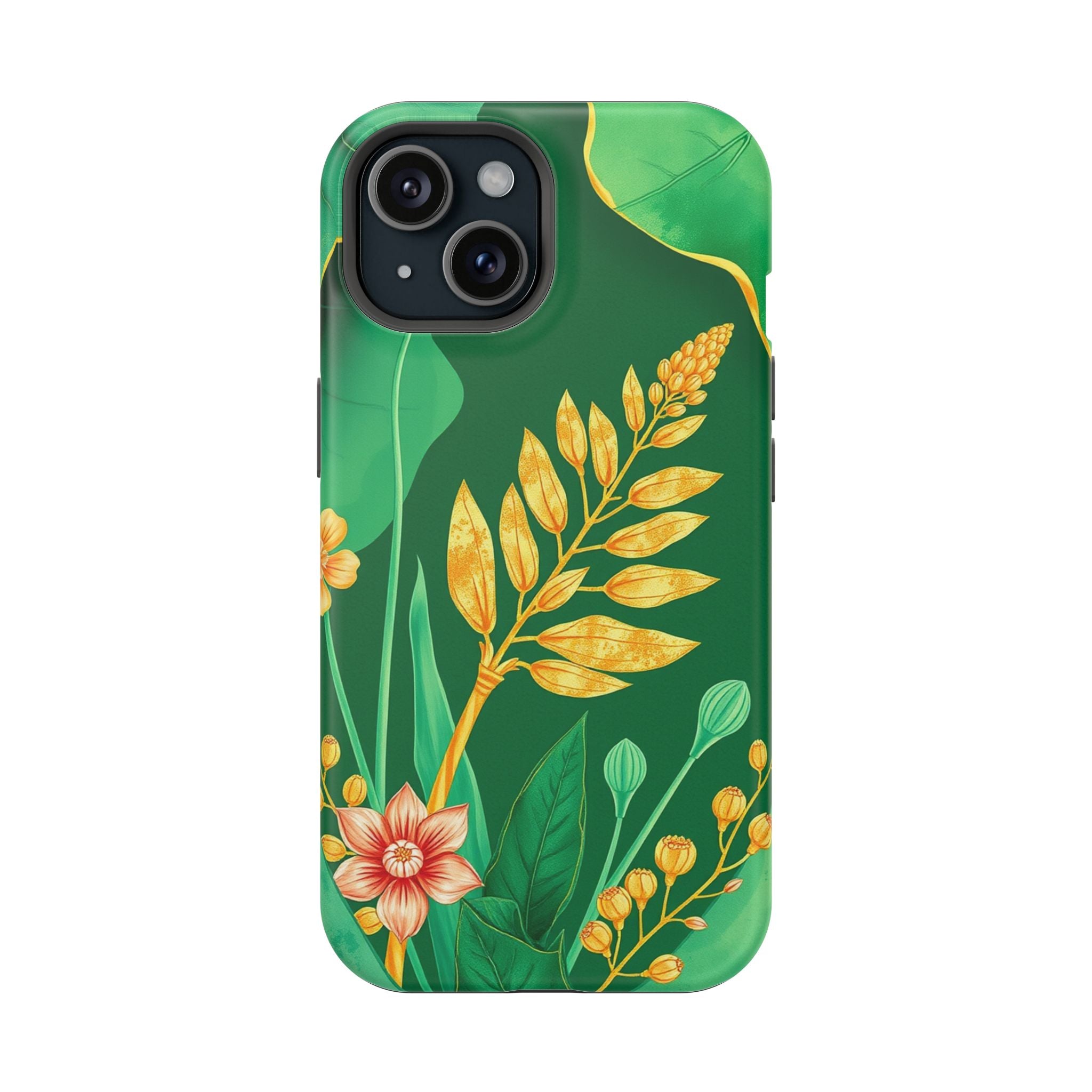 iPhone Emerald Green And Gold Botanical Illustration Ga Slim Snap Case · iPhone