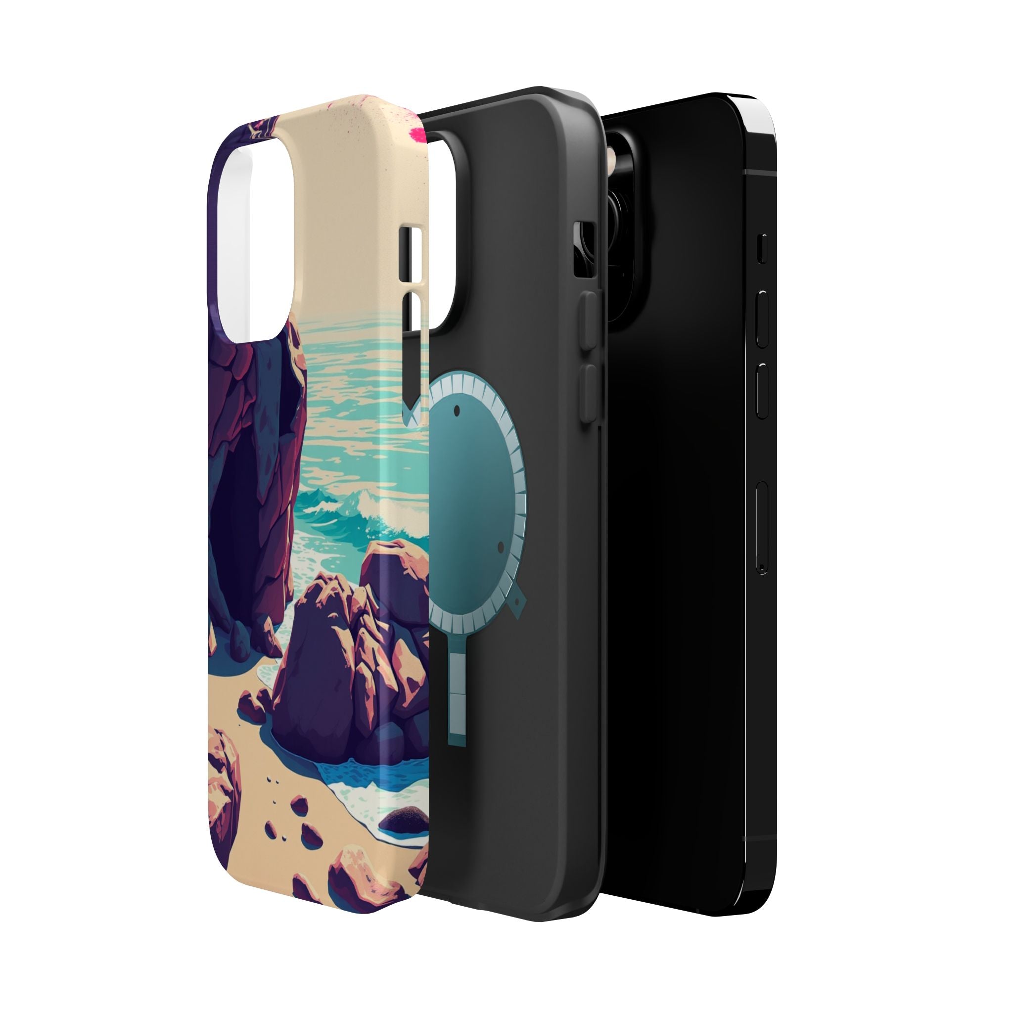 iPhone Cyan And Magenta Pebble Beach Slim Everyday Designer Case · iPhone Case