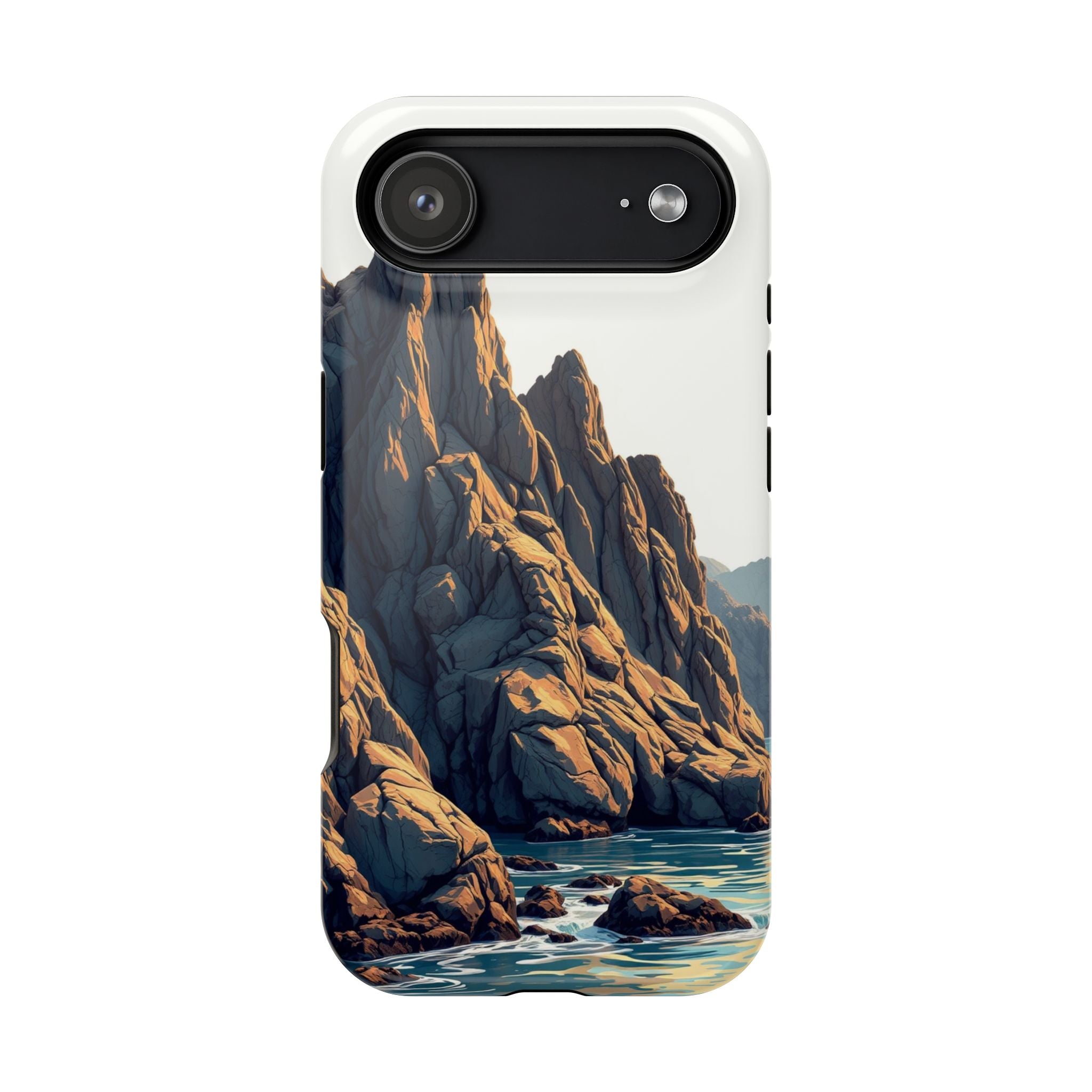 iPhone Mustard And Rust Rocky Coastline Slim Everyday iPhone Designer · iPhone C