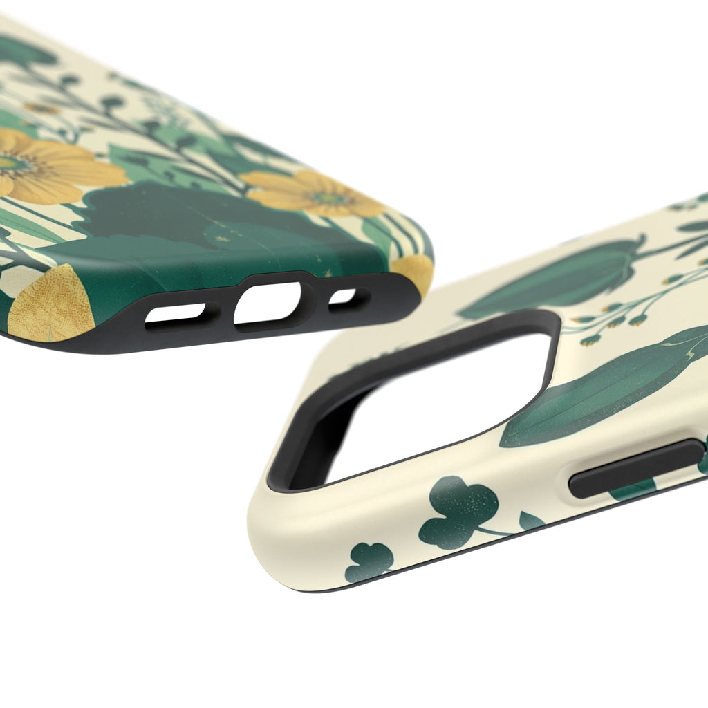 iPhone Emerald Green And Gold Pressed Botanicals Clean iPhone Minimal · iPhone C